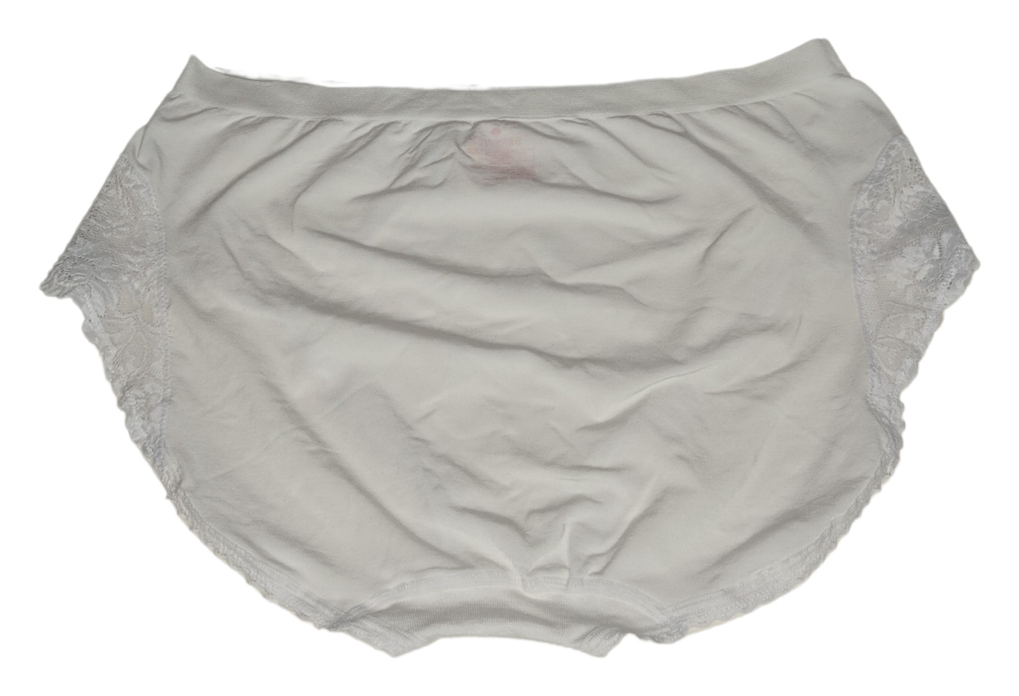 Breezies Plus Sz Panties 3X Lace Trim Seamless Full Brief White A463921