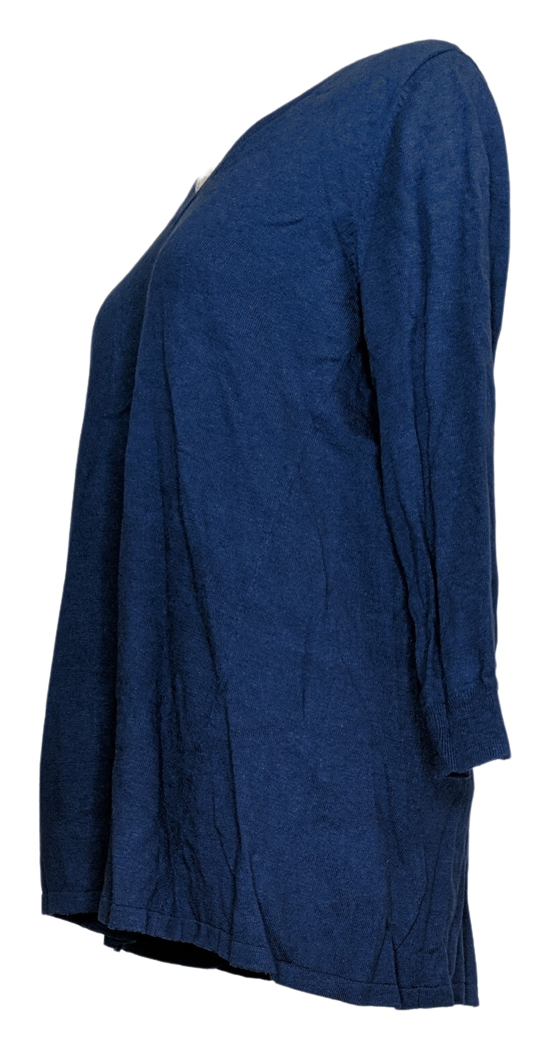 Susan Graver Women's Top Sz M Essentials A-Line Sweater w/Back Buttons Blue