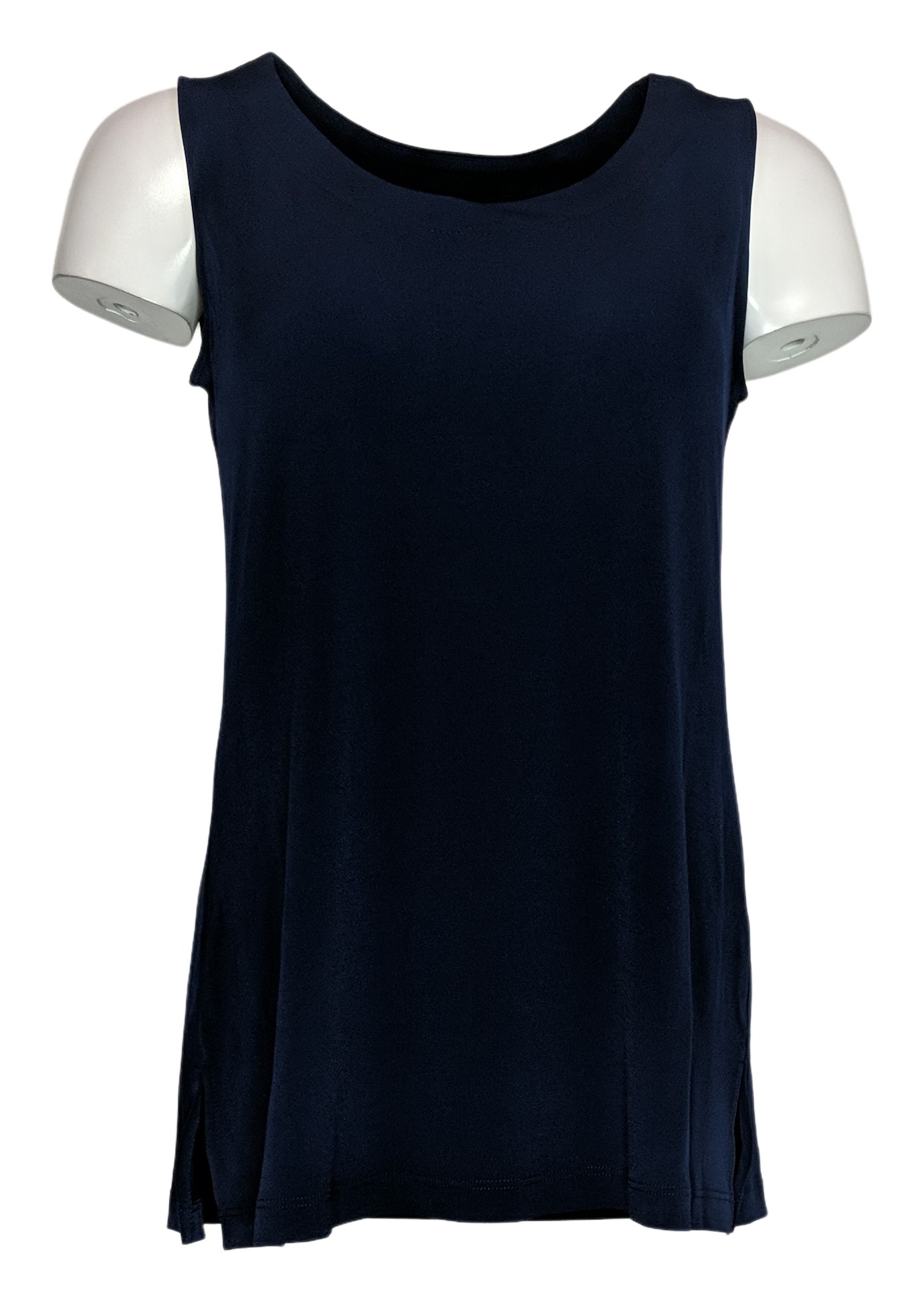 Susan Graver Essentials Liquid Knit A-Line Tunic Women's Top Petite PXS Blue