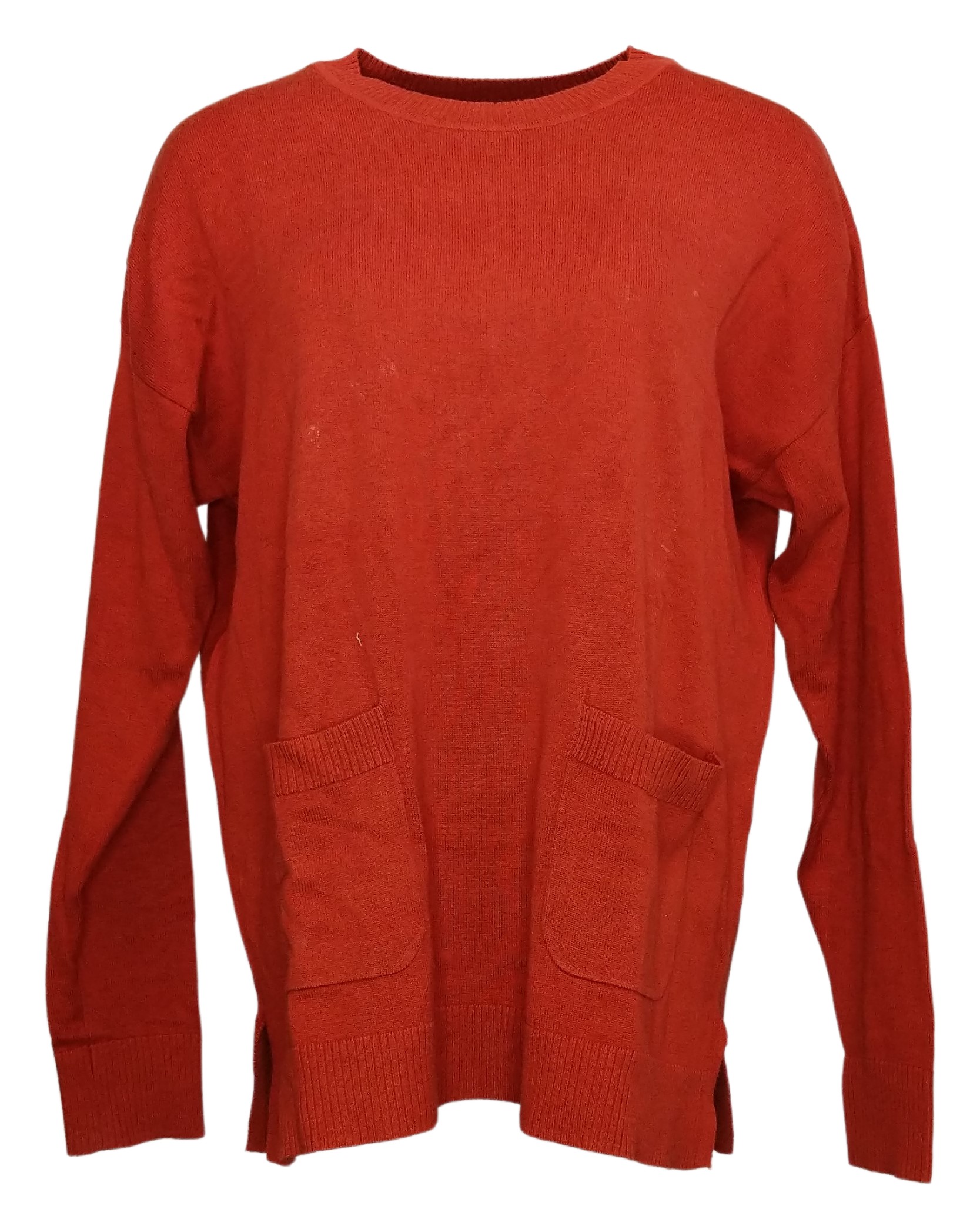 Isaac Mizrahi Live! Pullover Sweater Pockets Women's Top Sz S Red