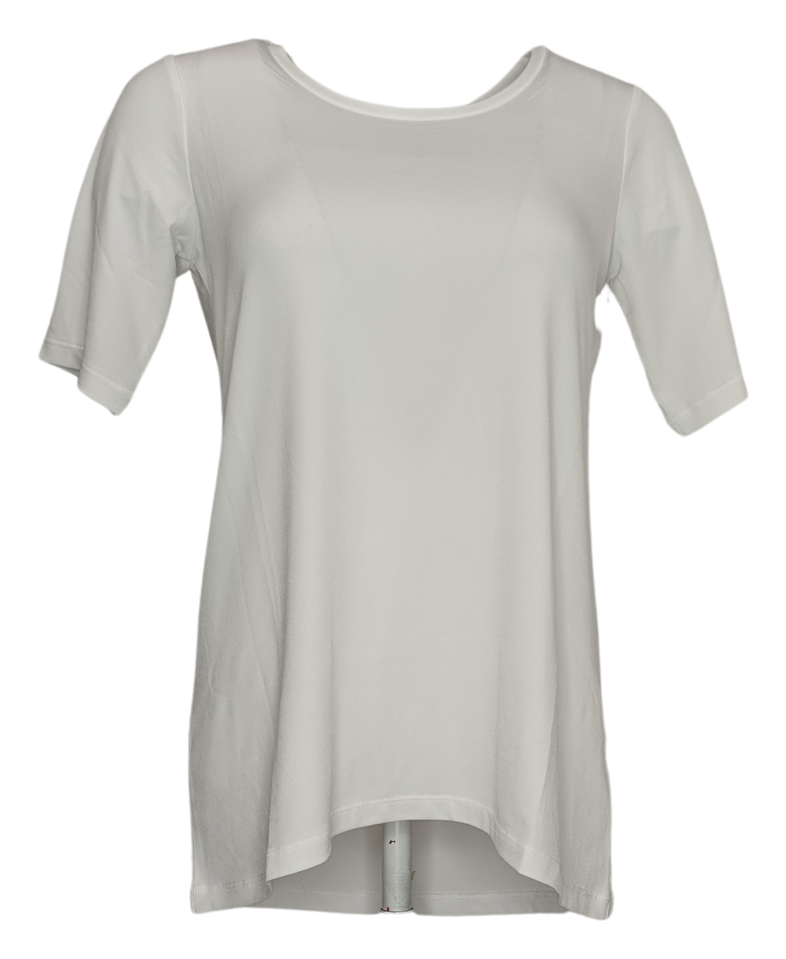 Susan Graver Petite Essentials Liquid Knit Hi-Low Tunic Women's Top PXS White