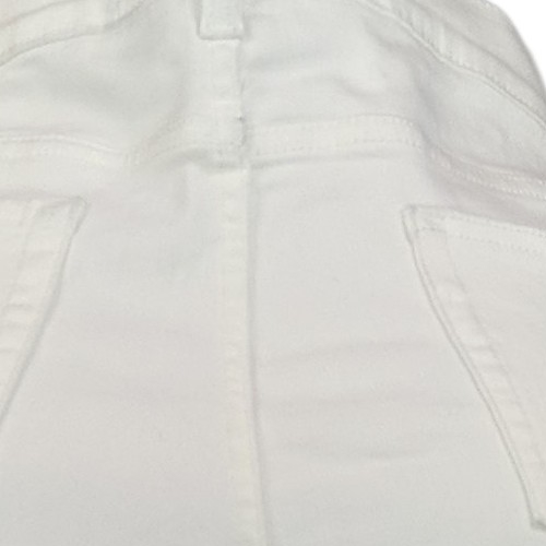 Denim & Co. Easy Cropped Wide Leg Jeans with Fray Hem Women's Sz 14 White