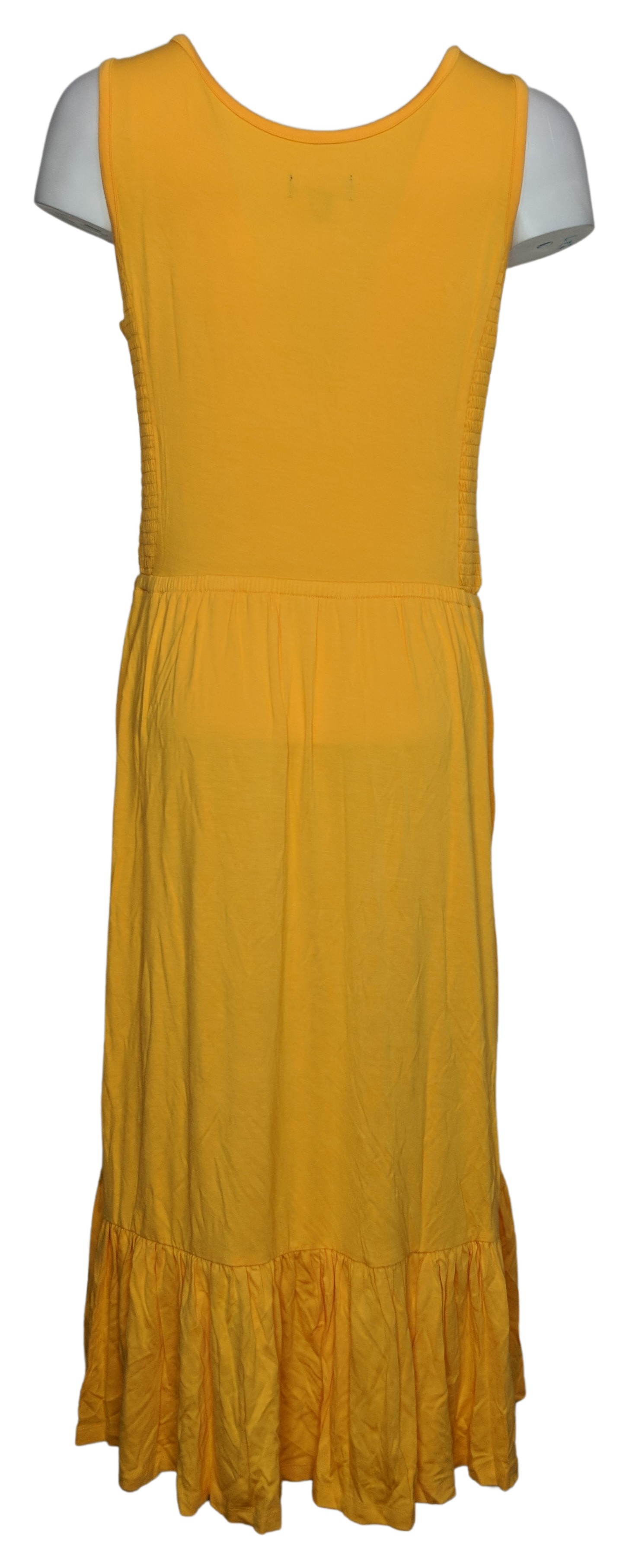 J Jason Wu Solid or Tie Dye Knit Ruffle Midi Dress Women's Sz M Yellow