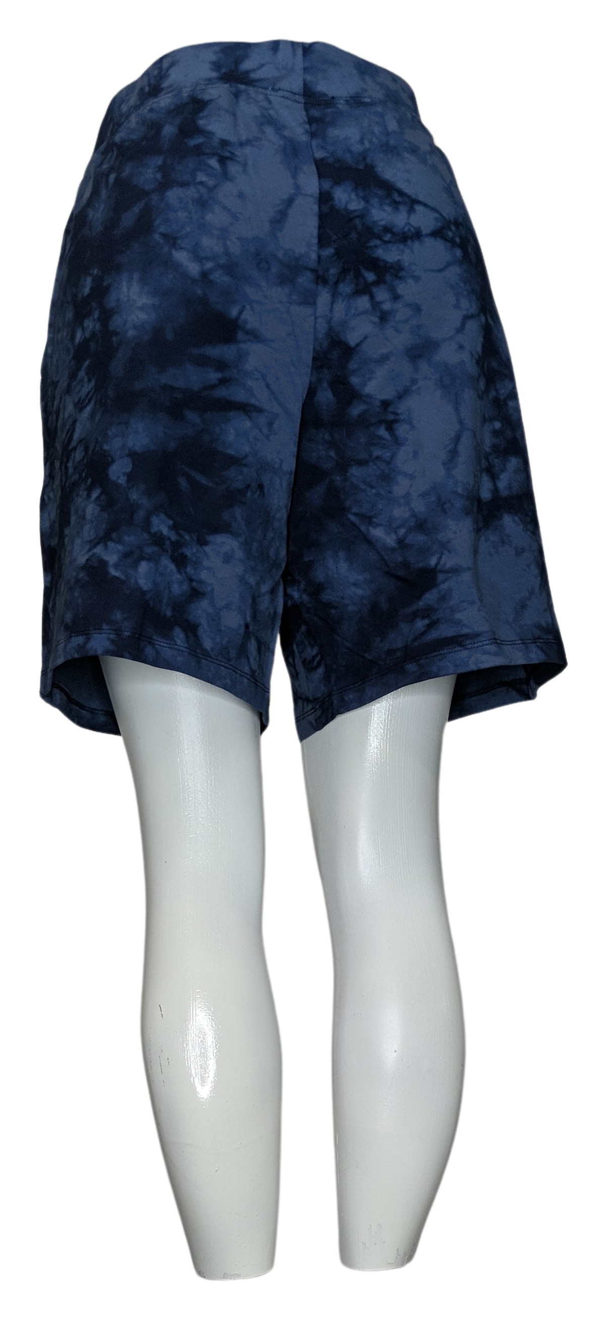 Denim & Co. Print or Solid Crystal Wash French Terry Shorts Women's Plus Blue