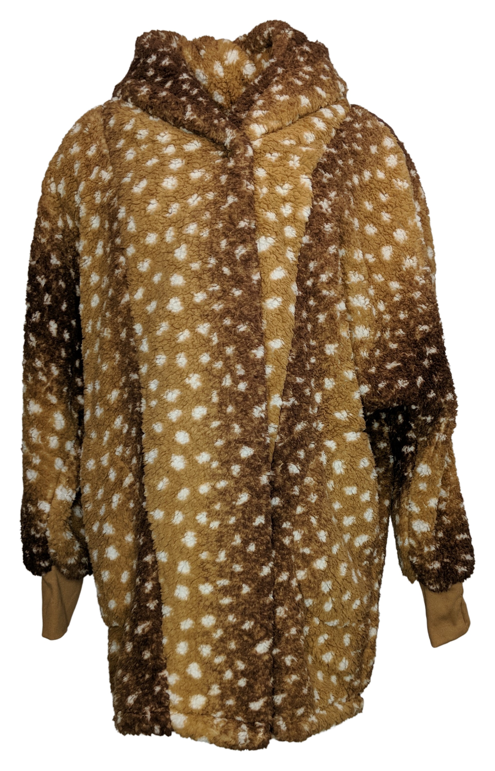 BumbleBella by Jill Martin Sherpa Shawl Collar Button Lounger Women's Top Brown