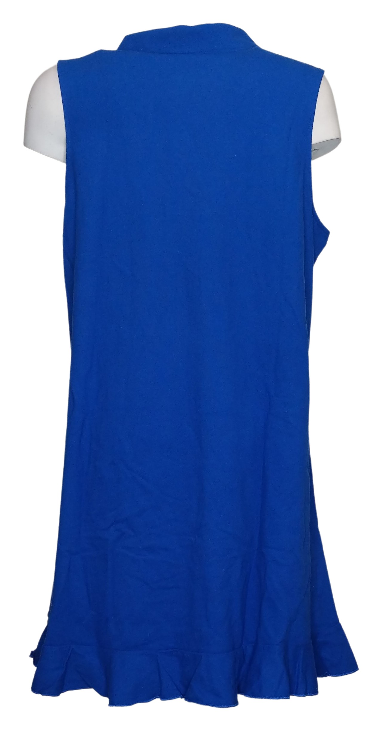 Isaac Mizrahi Live! Petite Sleeveless Polo Dress Ruffle Hem Women's PXS Blue