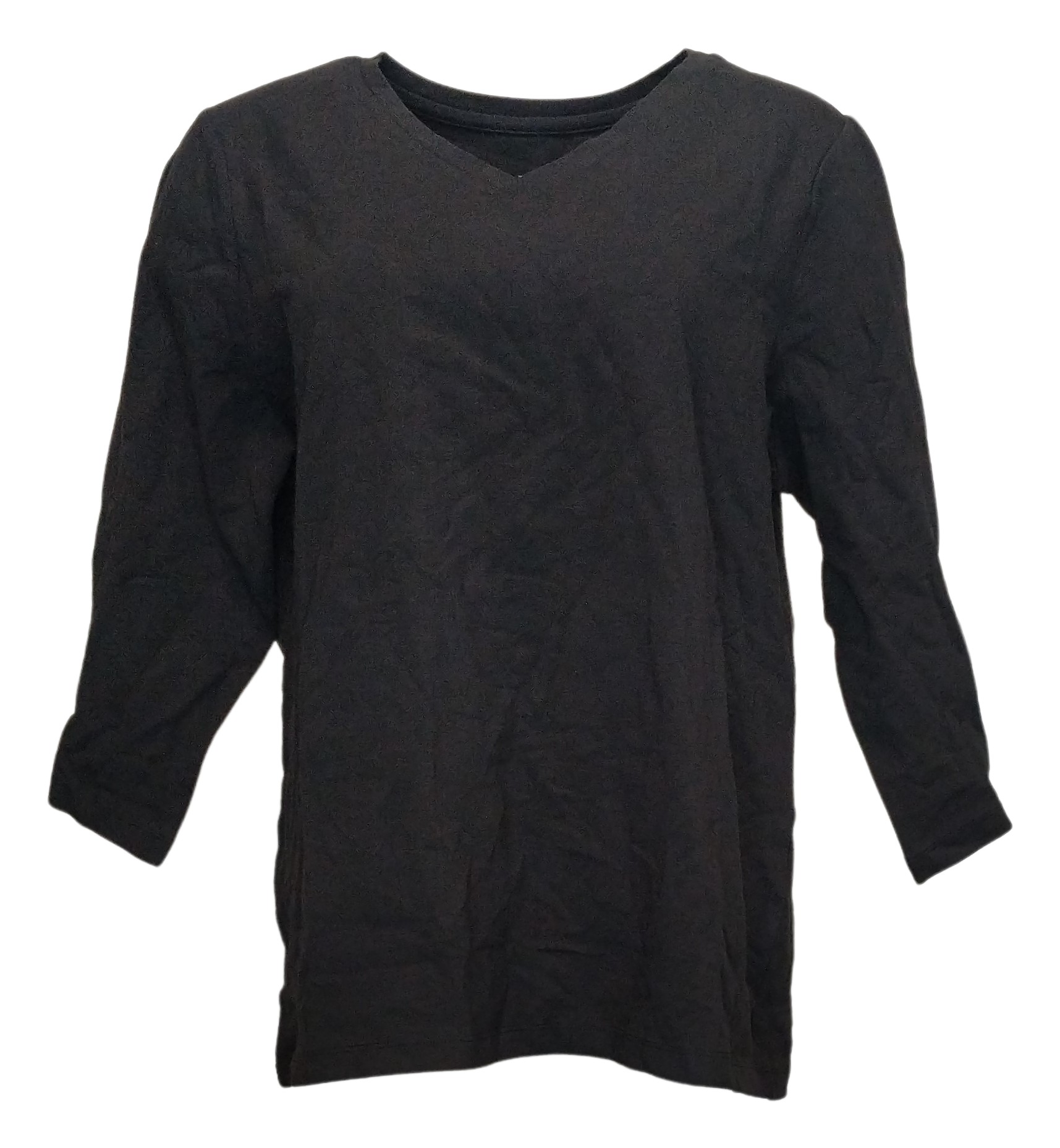 Denim & Co. Essentials Perfect Jersey Women's Top Sz L Black