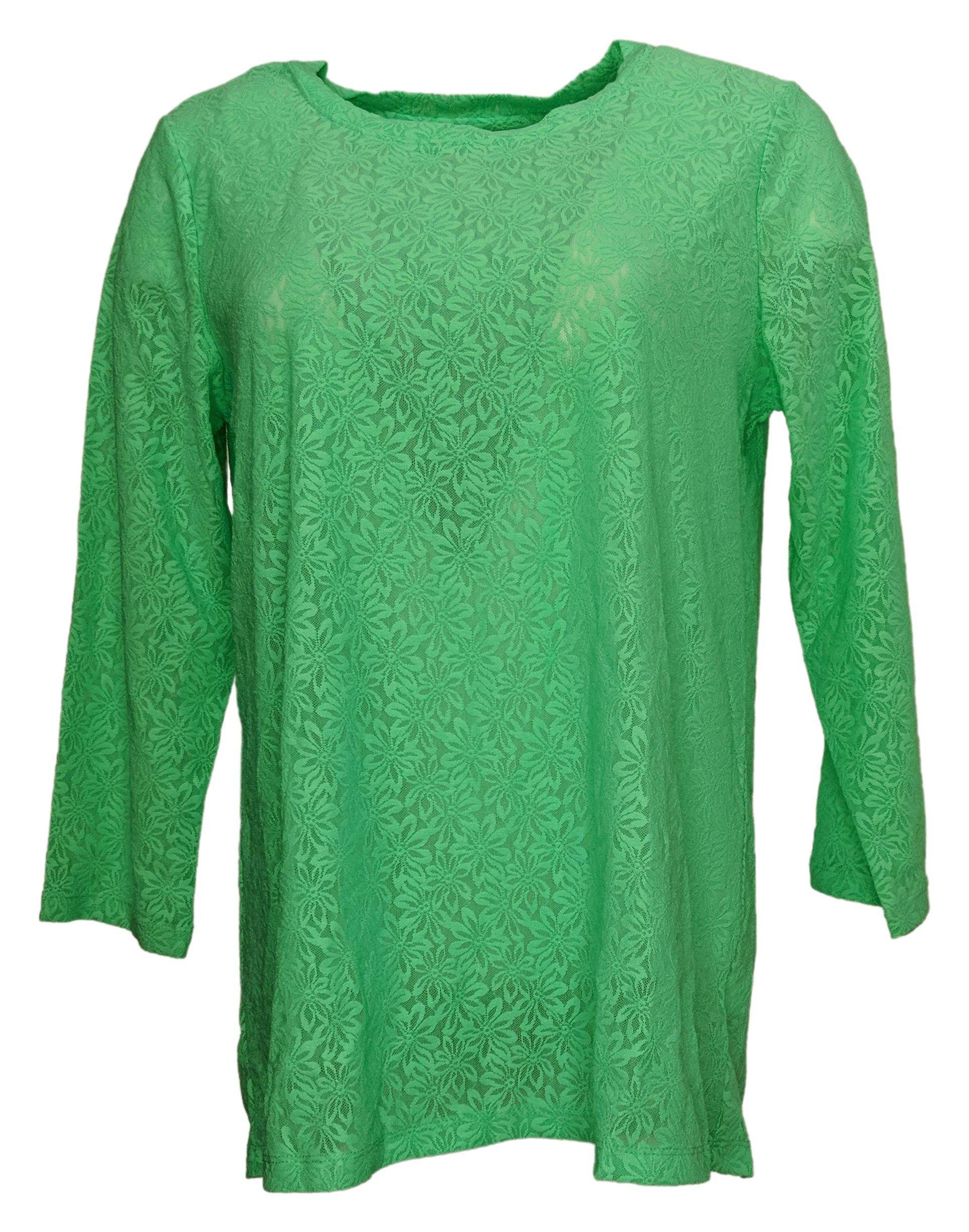 LOGO by Lori Goldstein Women's Top Sz M Lace / Green A592721