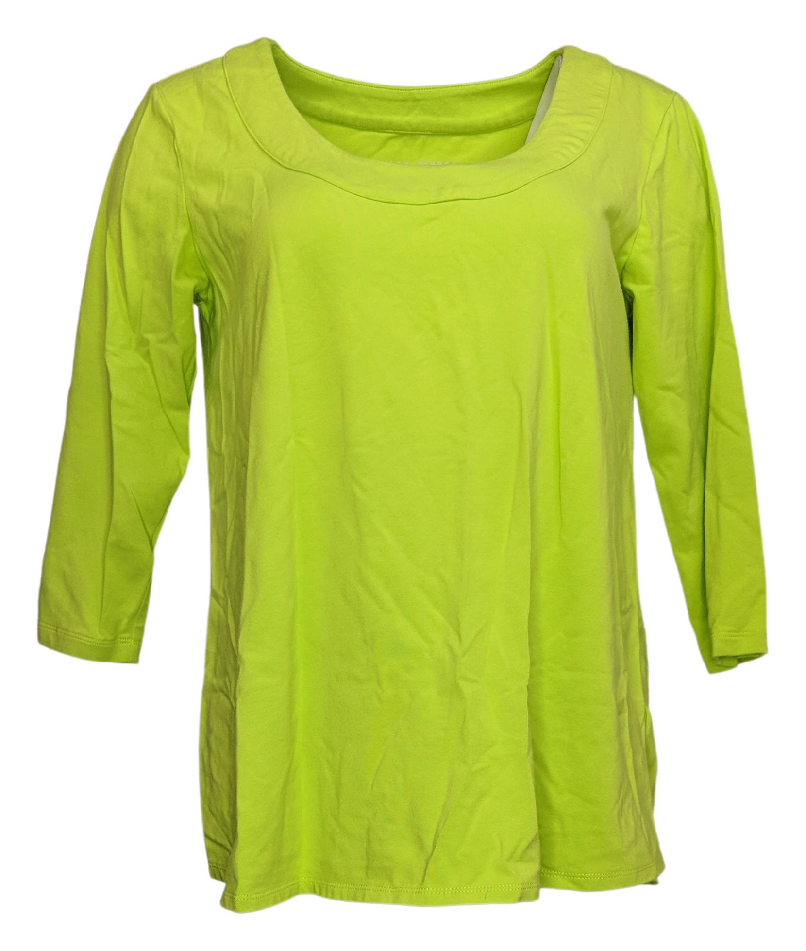 Susan Graver Petite Comfy Cotton Tunic Women's Top PM Green