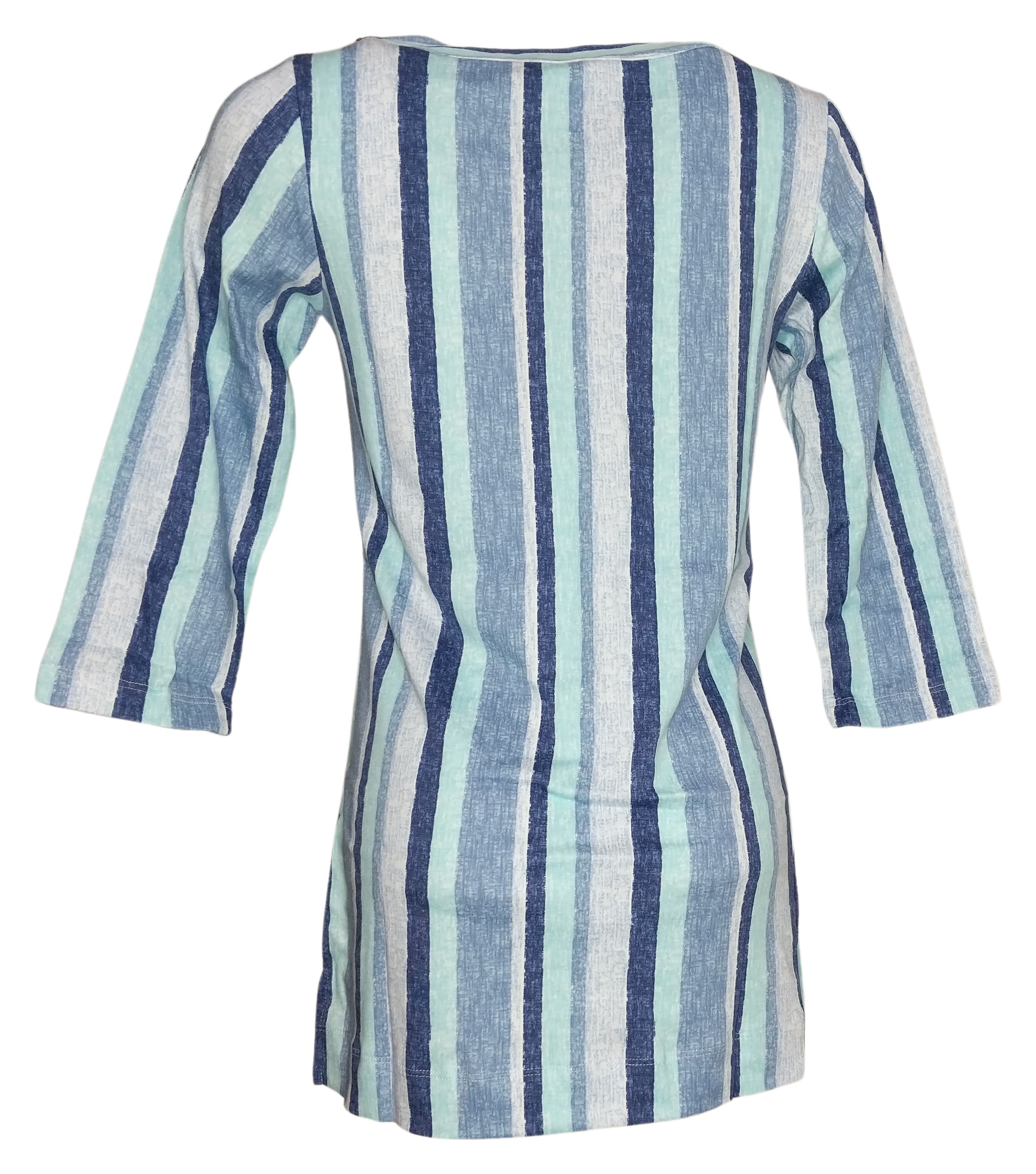 Denim & Co. /-Sleeve Striped Tunic Women's Top Sz XS Blue