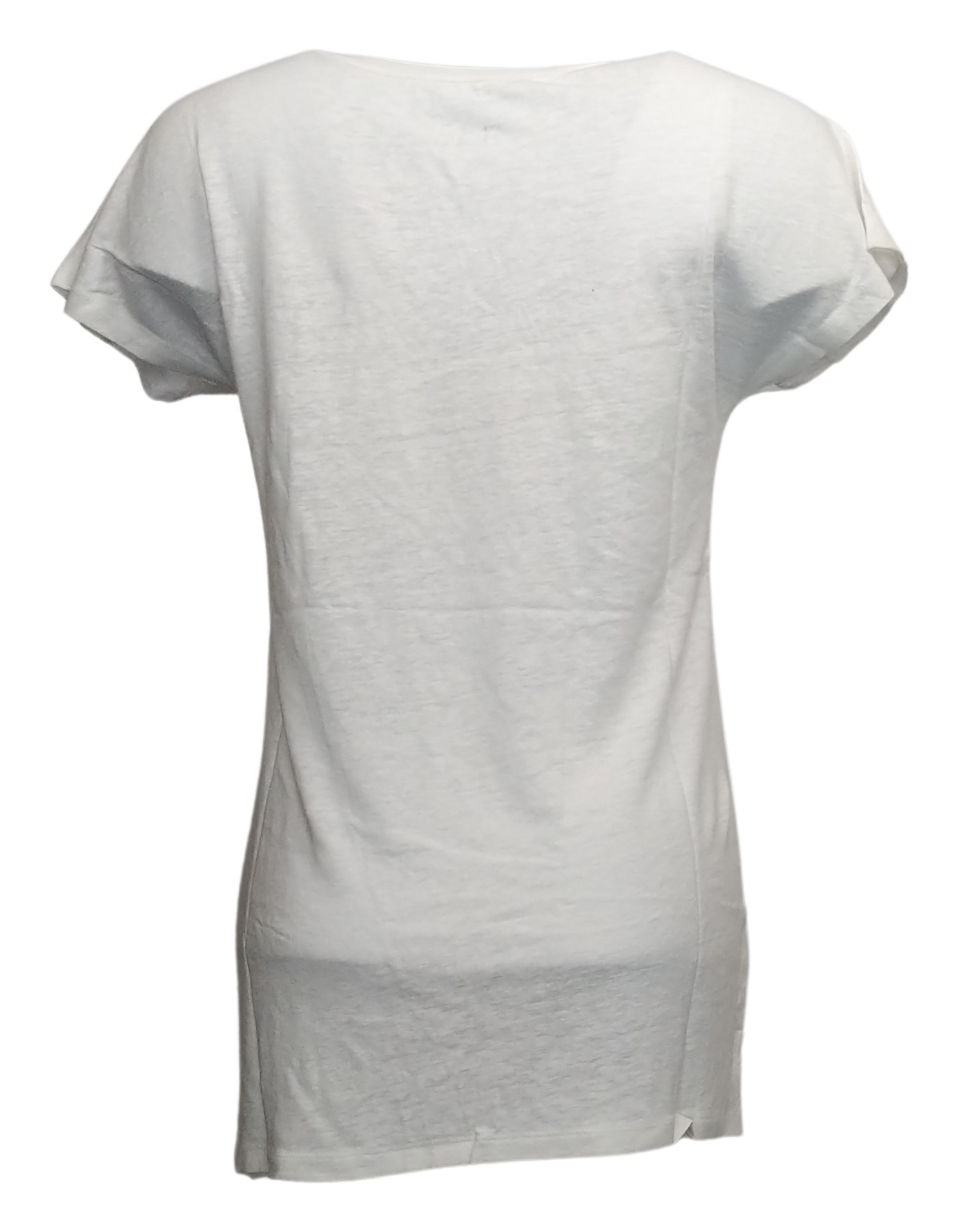 Denim & Co. Jersey Split V-Neck Extended Women's Top Sz 2XS (XXS) White