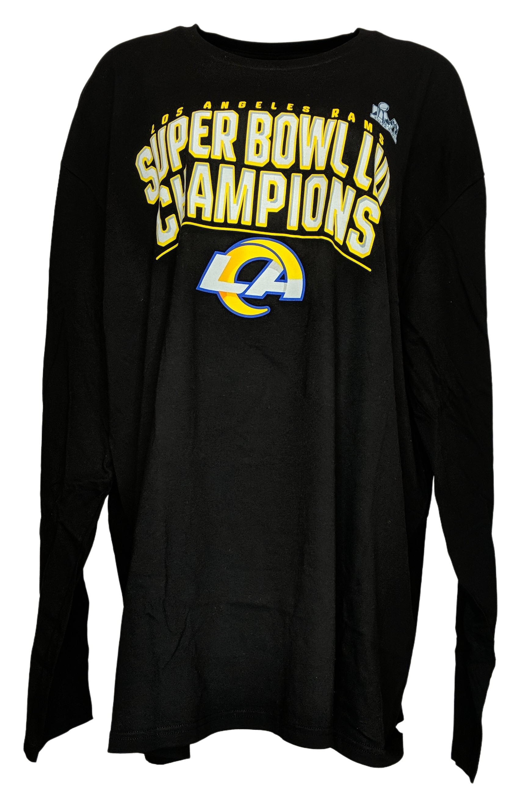 NFL Super Bowl LVI Champions Rams Mens Women's Top Sz 3XL Black