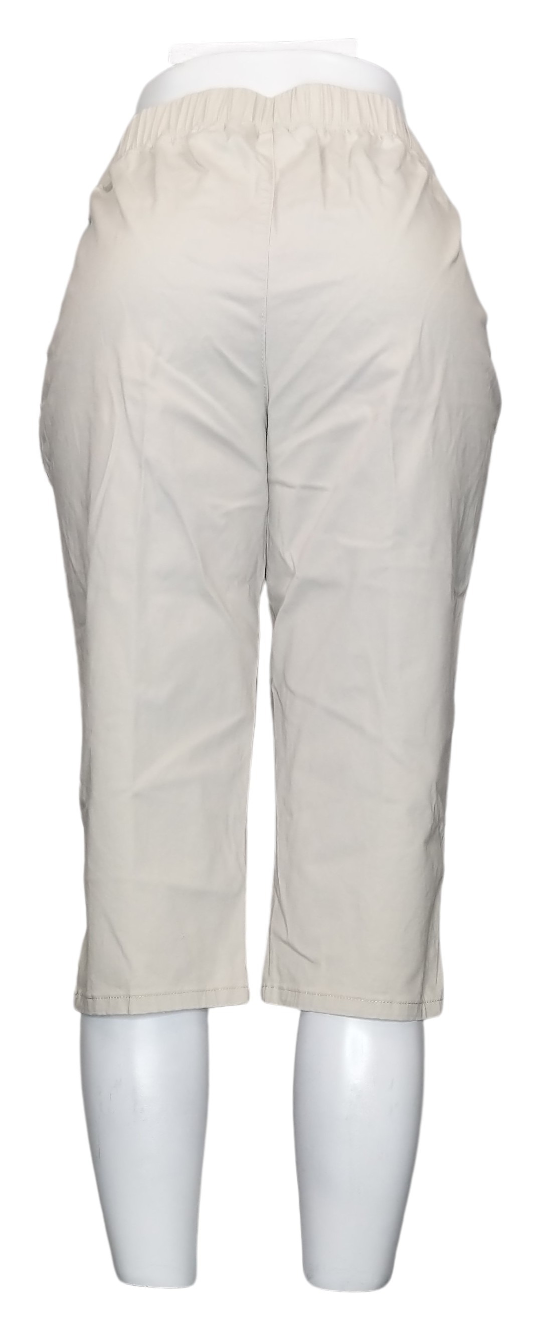 Denim & Co. EasyWear Twill Relaxed Pull-On Skimmer Women's Pants Sz XS Beige