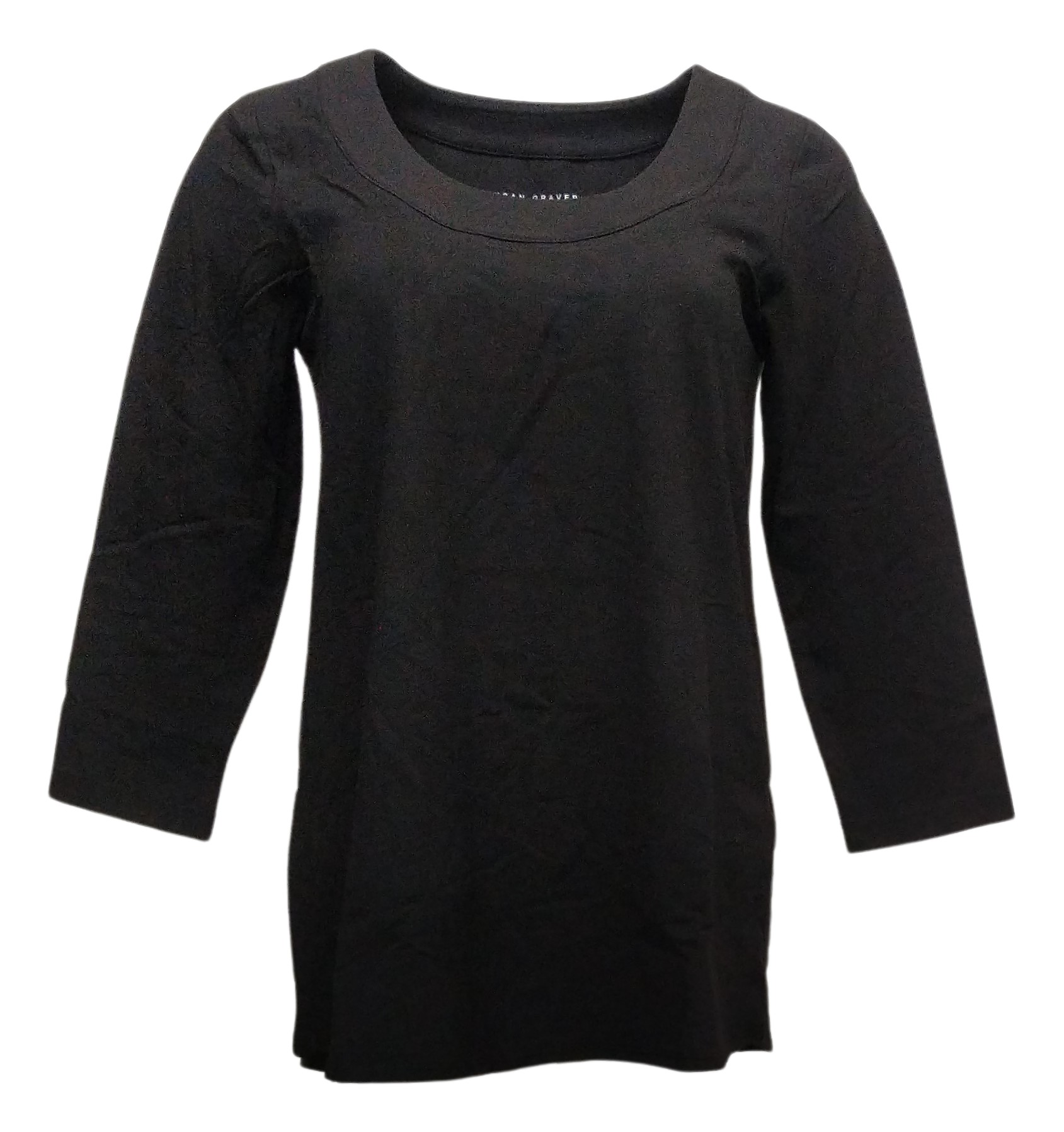 Susan Graver Weekend Essentials Comfy Cotton Tunic Women's Top Sz S Black