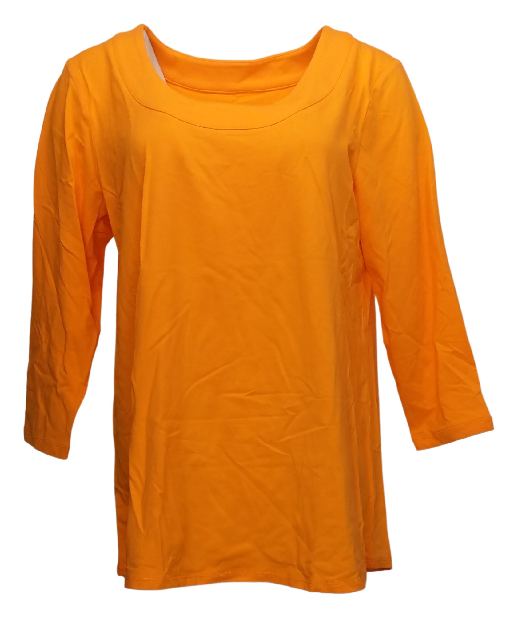 Susan Graver Weekend Essentials Comfy Cotton Tunic Women's Top Sz S Orange