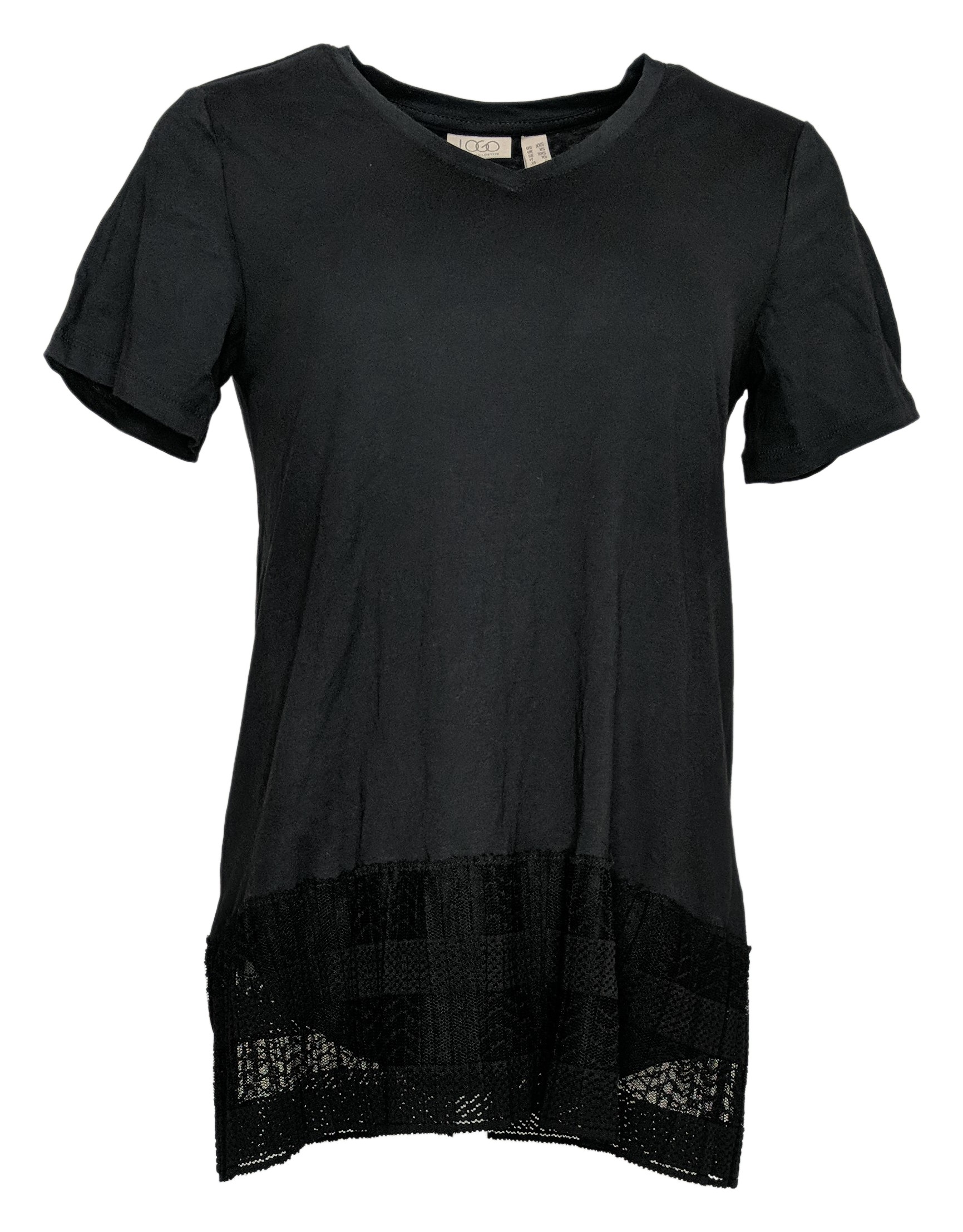 LOGO by Lavish Lori Goldstein Top Women's Sz 2XS (XXS) Black