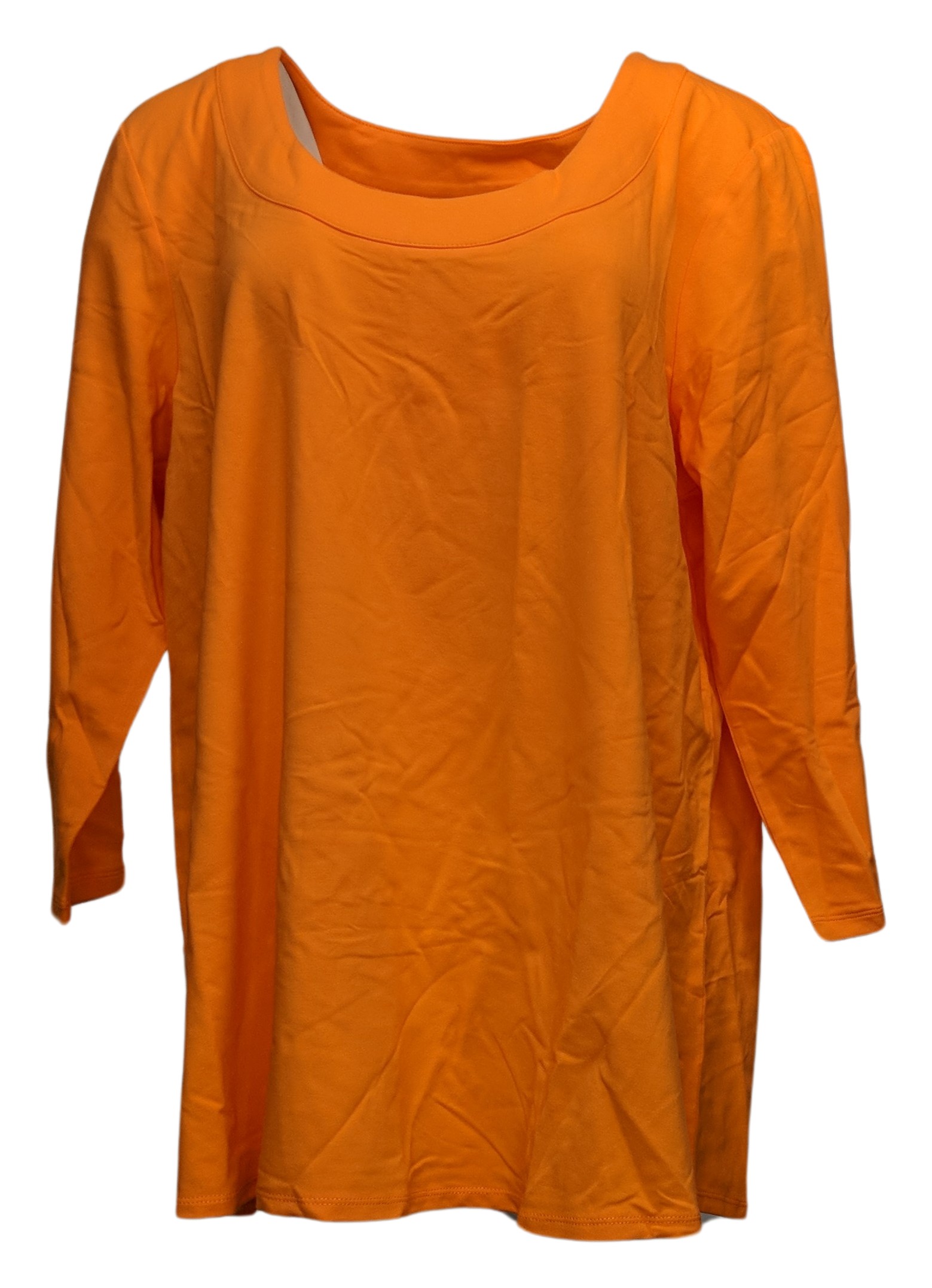 Susan Graver Weekend Essentials Comfy Cotton Tunic Women's Top Sz M Orange