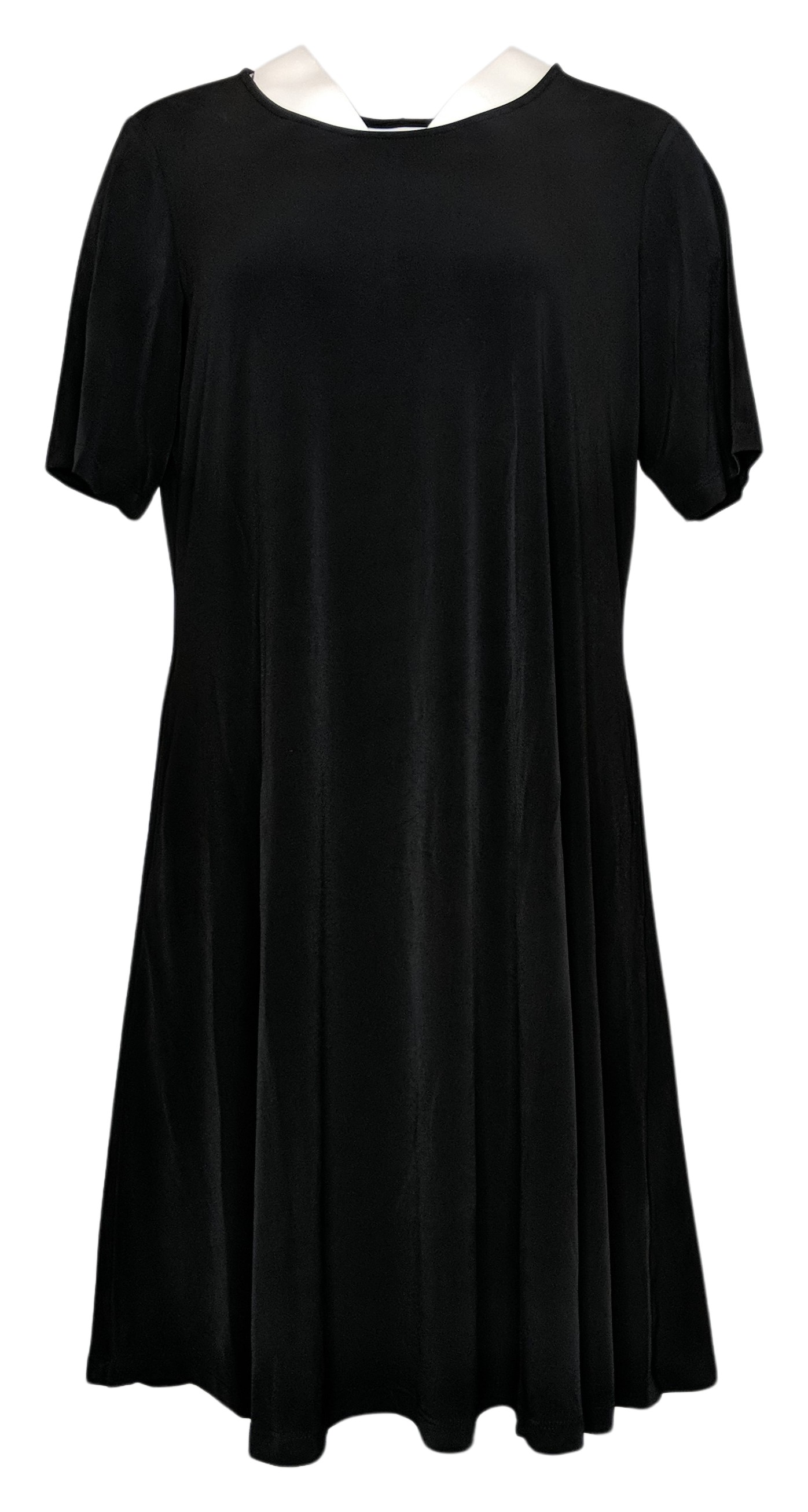 Susan Graver Women's Petite Dress PS Liquid Knit Fit & Flare Black A596328