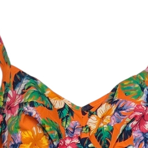 Denim & Co. Women's Plus Sz Swimsuit 18W Beach Sweetheart Twist Orange A570465
