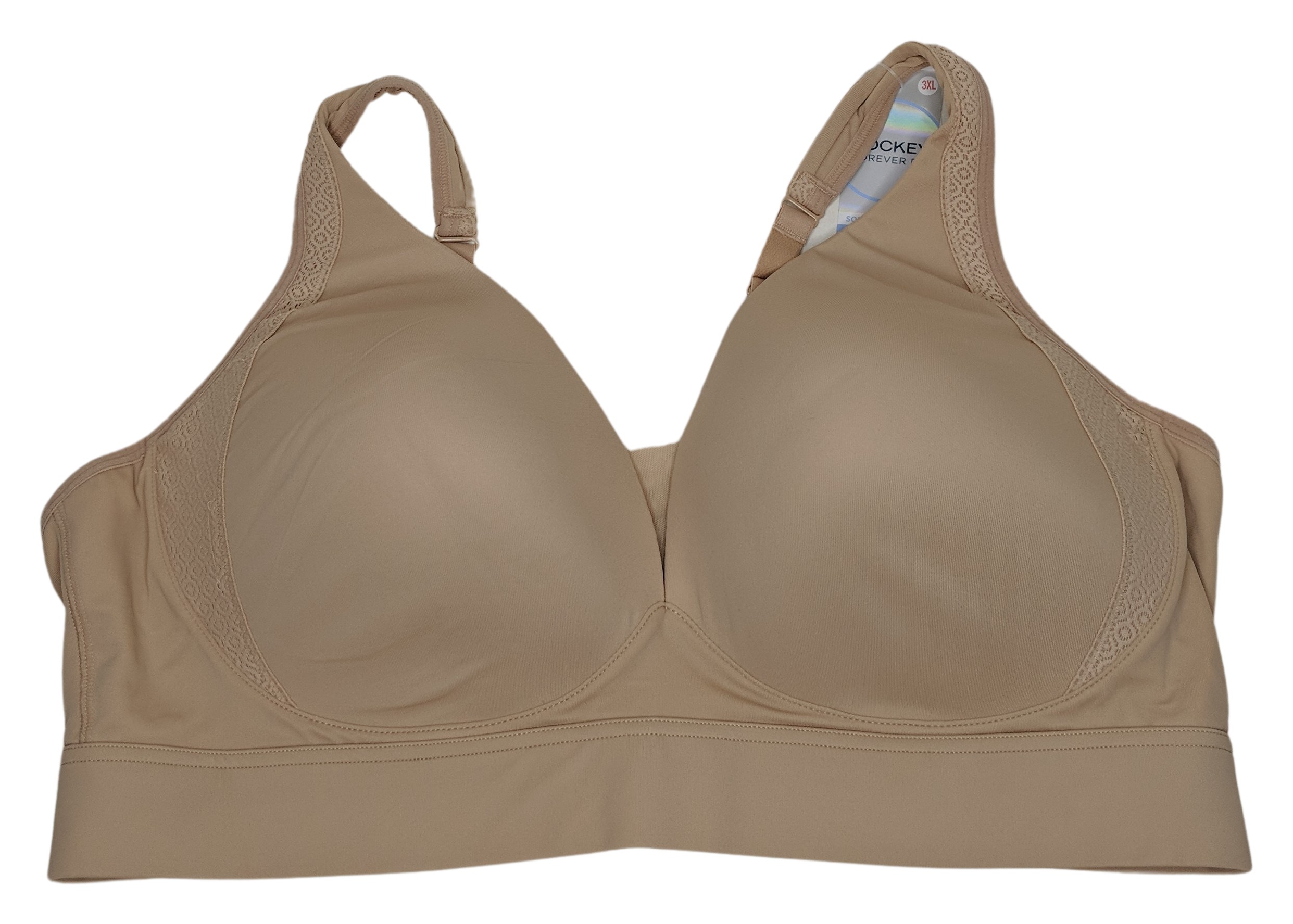 Jockey Women's Bra Sz 3XL Forever Fit Soft Touch Lace Molded Cup Gold A570848