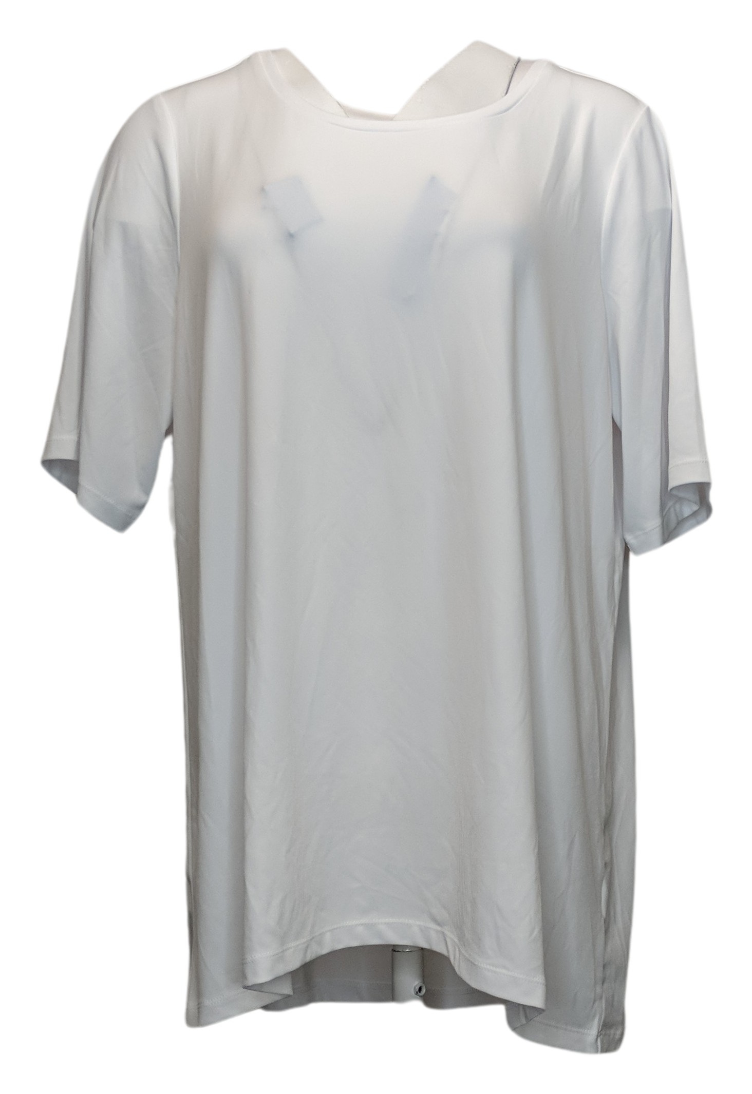 Susan Graver Women's Top Sz XL Essentials Petite Liquid Knit Tunic White A387241