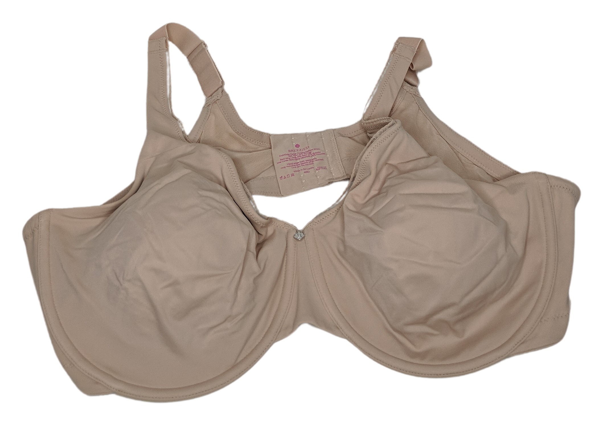 Breezies Women's Bra Sz 3XS Smoothing Support Underwire Minimizer Brown A606709