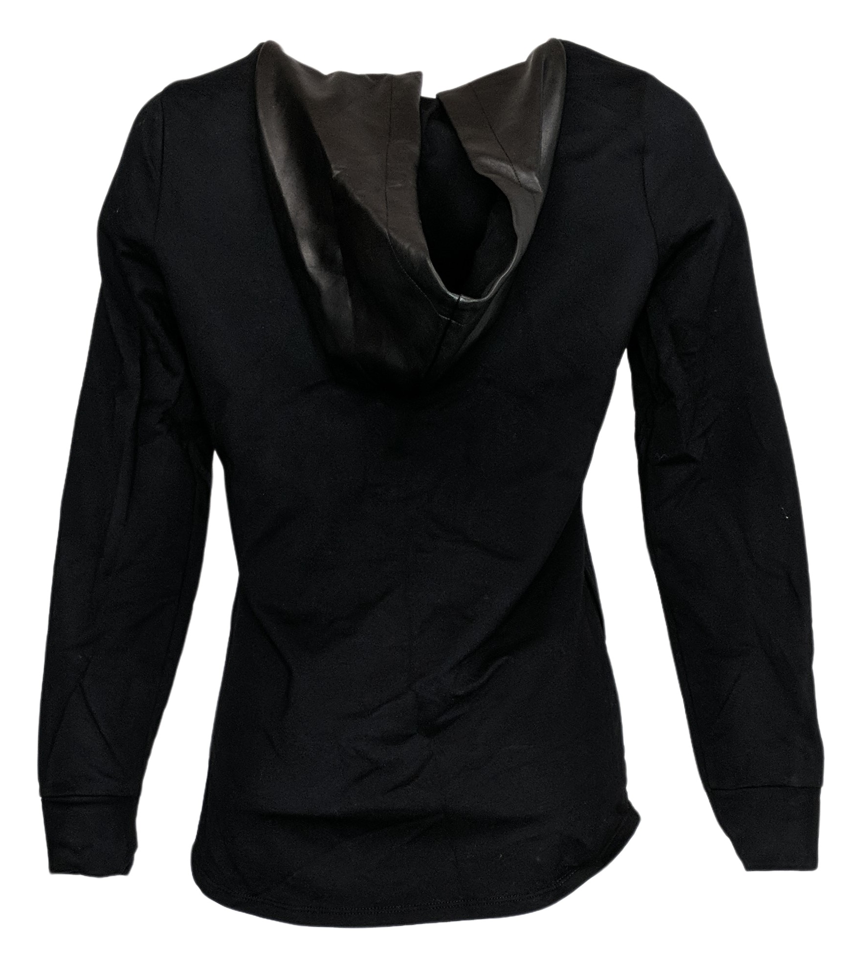 Belle by Kim Gravel Women's Top Sweatshirt Sz 2XS (XXS) Knit Faux Black A617204