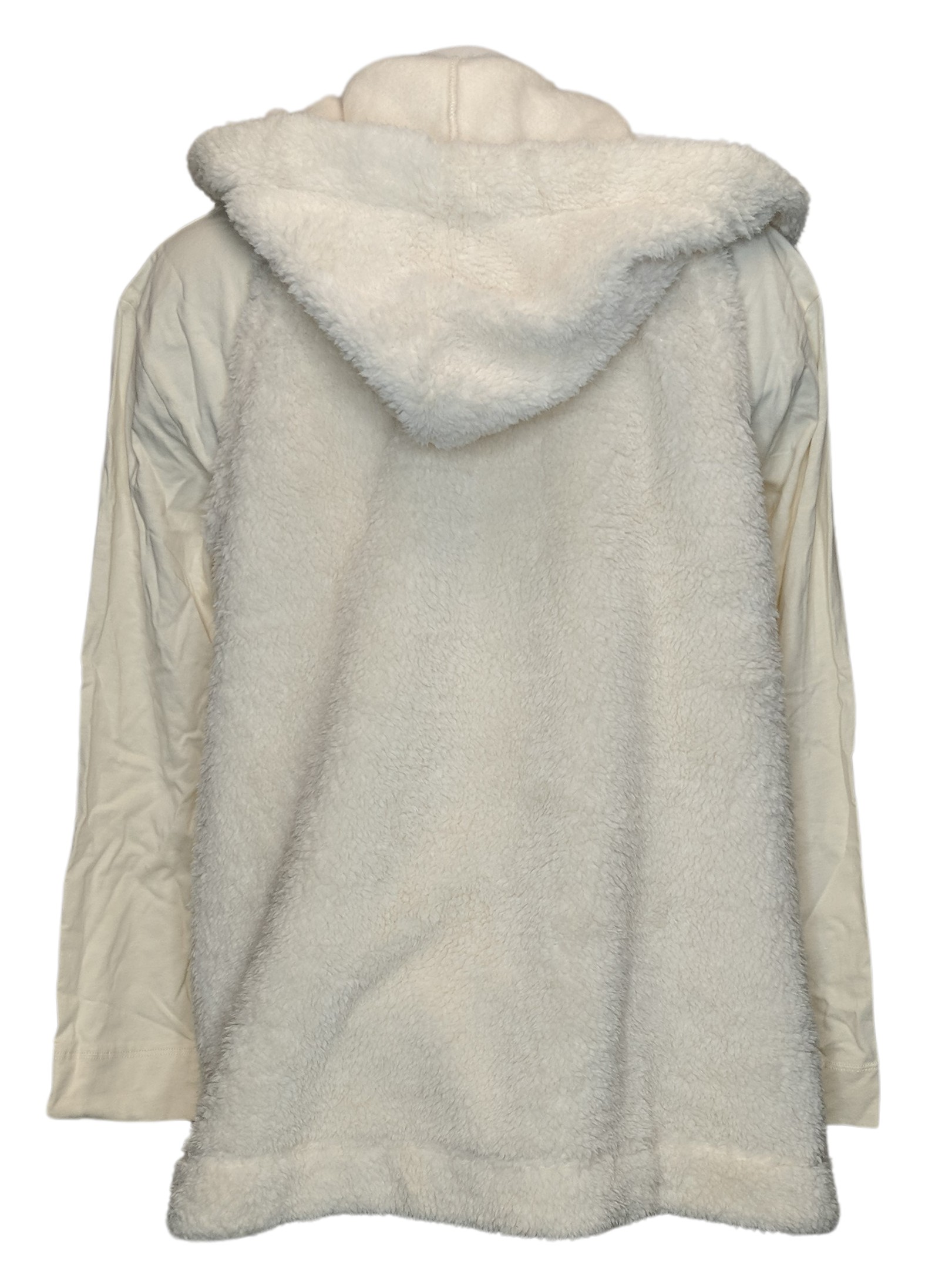 Koolaburra by UGG Women's Jacket Sz M Cozy Sherpa Hooded Vest & Ivory A612517