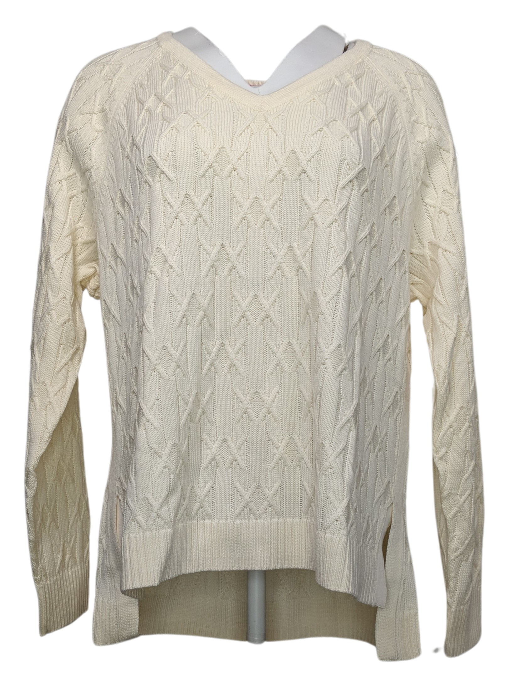 Isaac Mizrahi Live! Women's Top Sweater Sz XL x Selma Blair Cable Ivory A622886