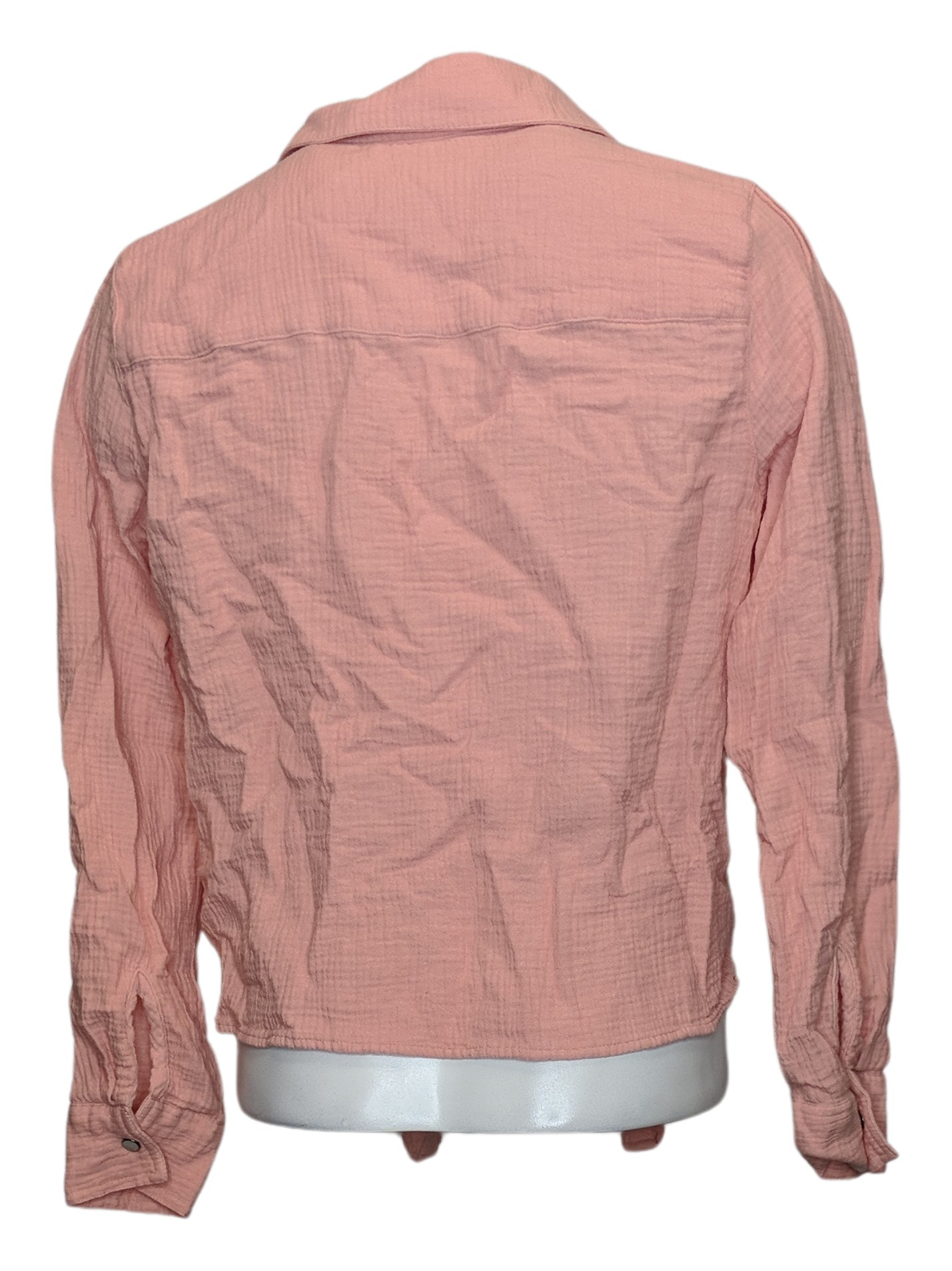 Anybody Women's Top Sz XS Button Front Long-Sleeve Tie Blouse Pink A619745