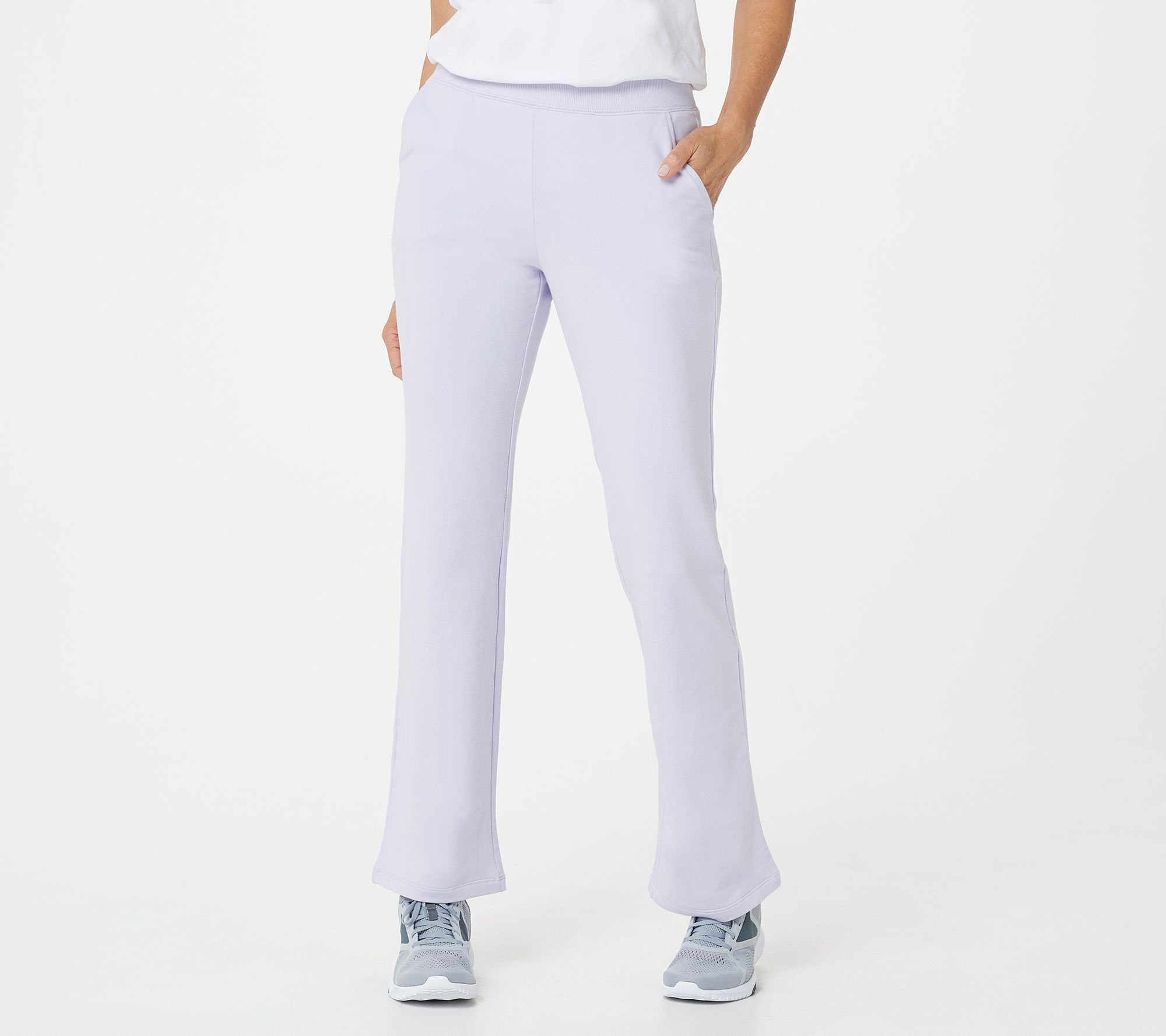 Denim & Co. Women's Pants Sz XS Active French Terry Lightly Purple A389878