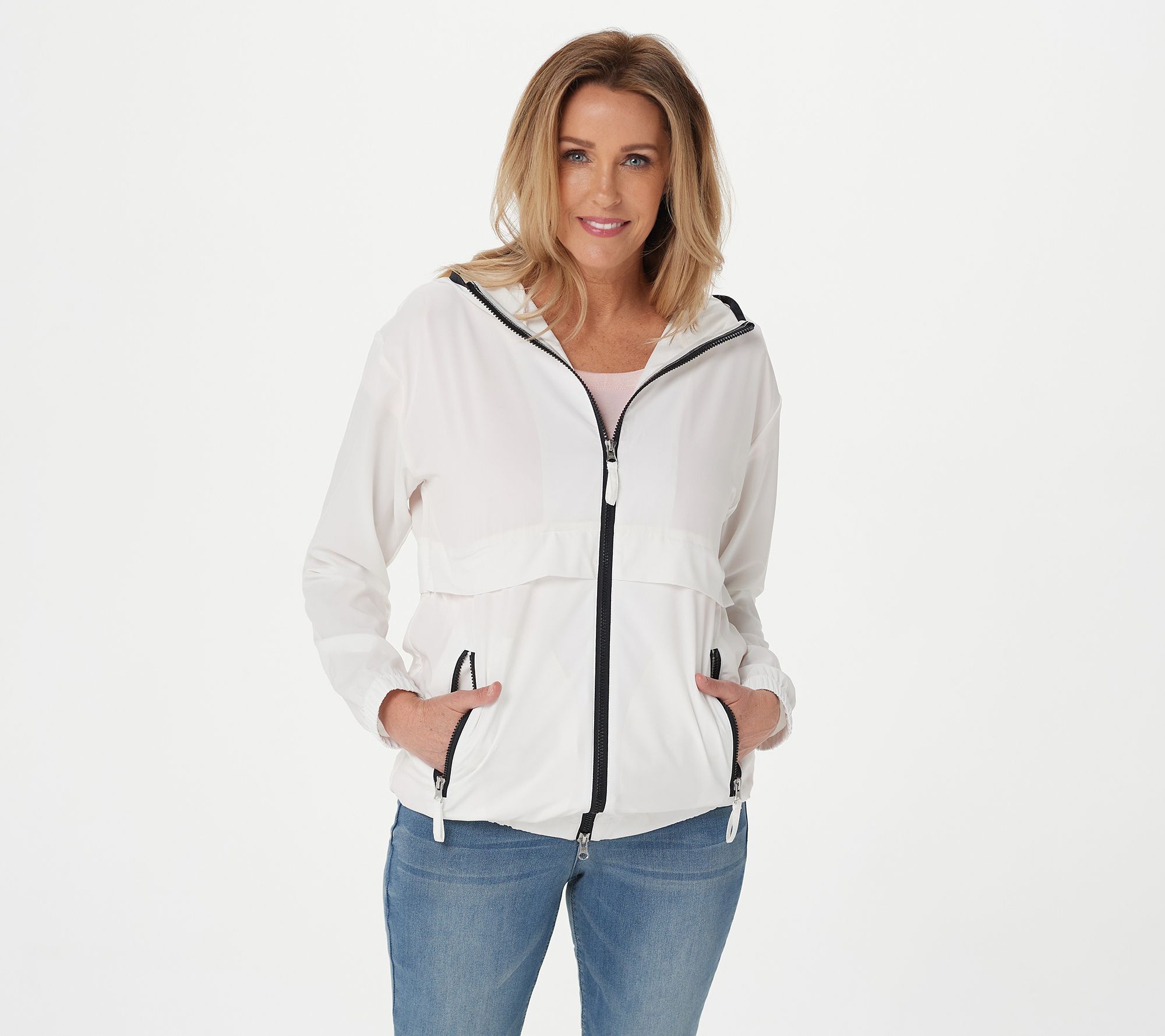 Nuage Women's Jacket Sz XS Insect Repellent Packable Zip-Front White A393598