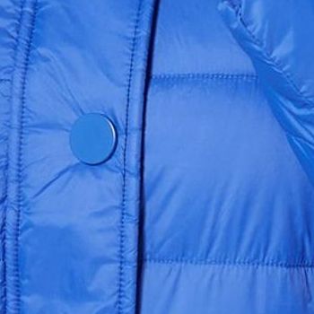 Susan Graver Nylon Cire Hooded Puffer Jacket Women's Sz XS Blue