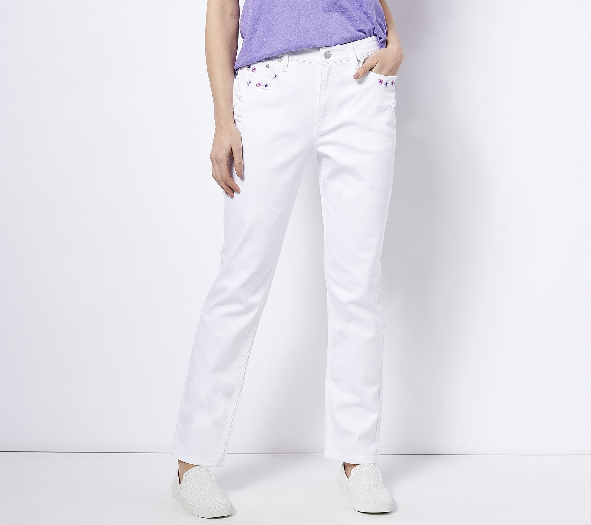 Candace Cameron Bure Petite Pacific DenimGirlfriend Jean- Women's Jeans White