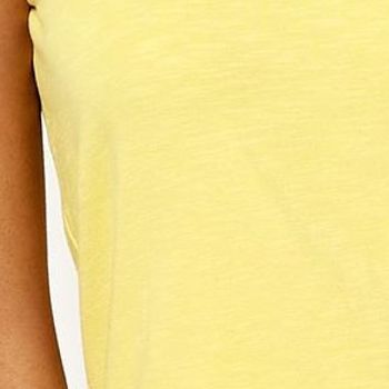 Denim & Co. Essentials Textured Knit V-Neck Tank Tunic Women's Top Sz Yellow