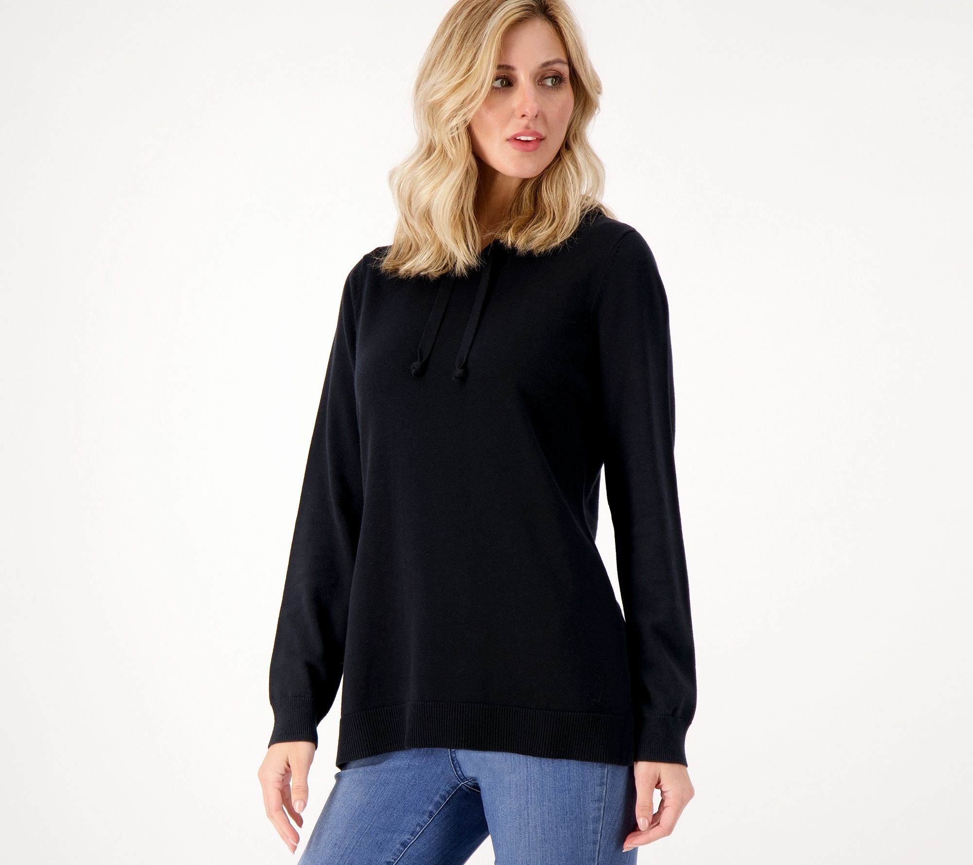 Belle by Kim Gravel Women's Top Sweatshirt Sz S Have to It Hoodie Black A555485