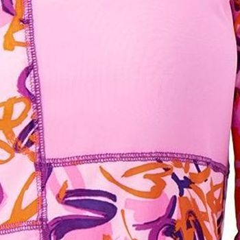 LOGO by Lori Goldstein Women's Top Sz 2XS (XXS) Printed Mesh Pink A601148