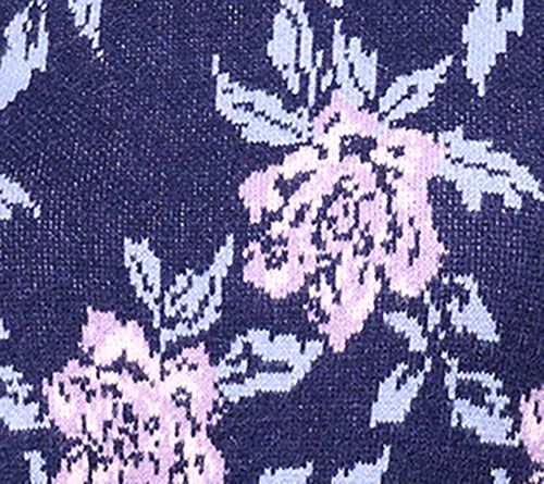 Denim & Co. Women's Top Plus Sz Sweater 5X Jacquard Floral Mock Purple A624146