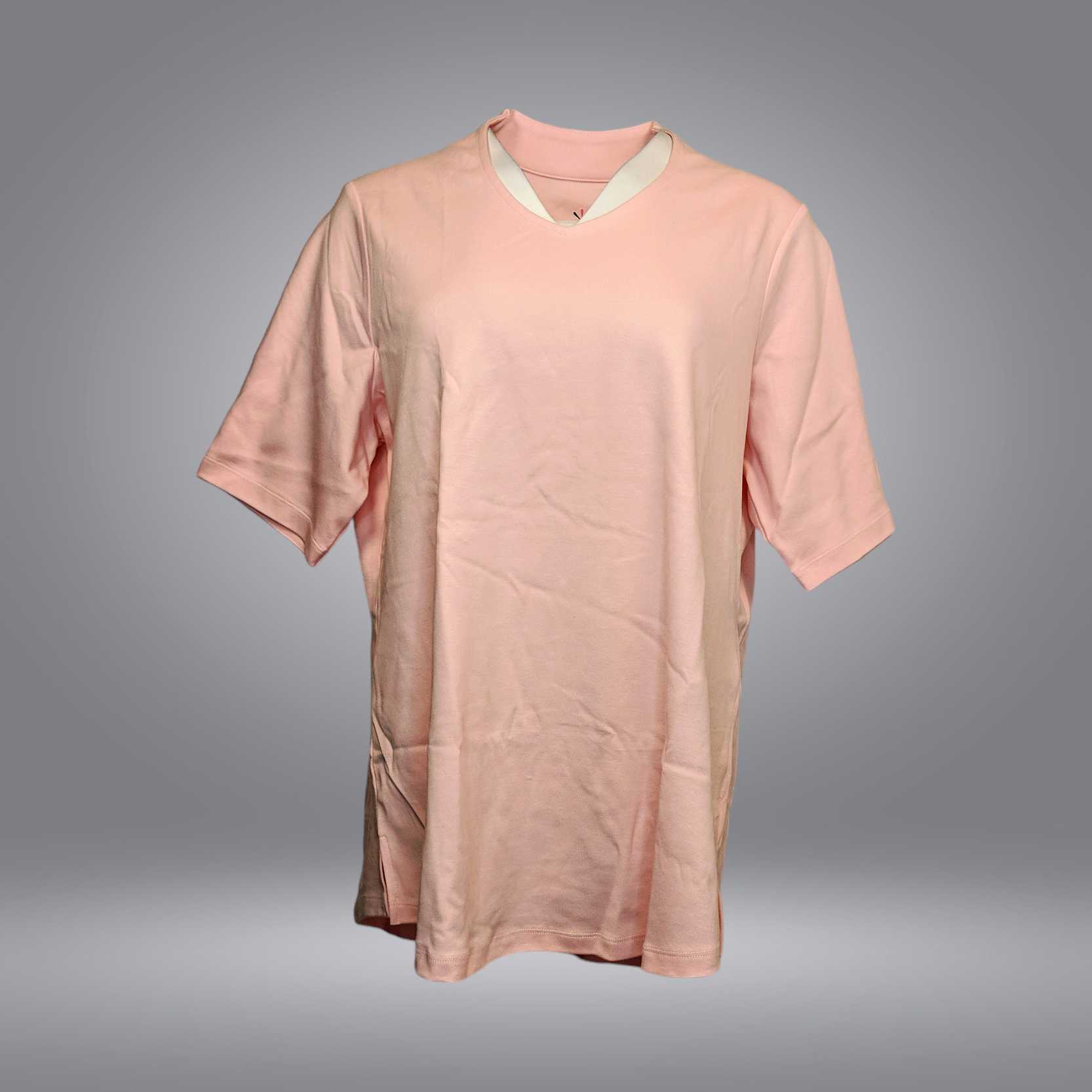 Isaac Mizrahi Live! Women's Top Plus Sz 1X Essentials V-Neck Elbow Pink A289635