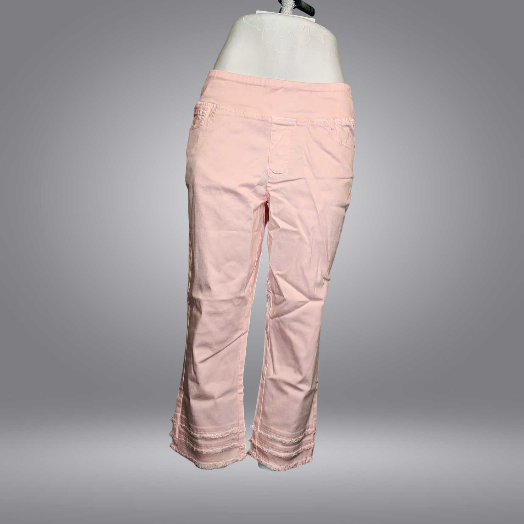 Belle by Kim Gravel Women's Pants Sz 12 Reg TripleLuxe Twill Triple Pink A639634