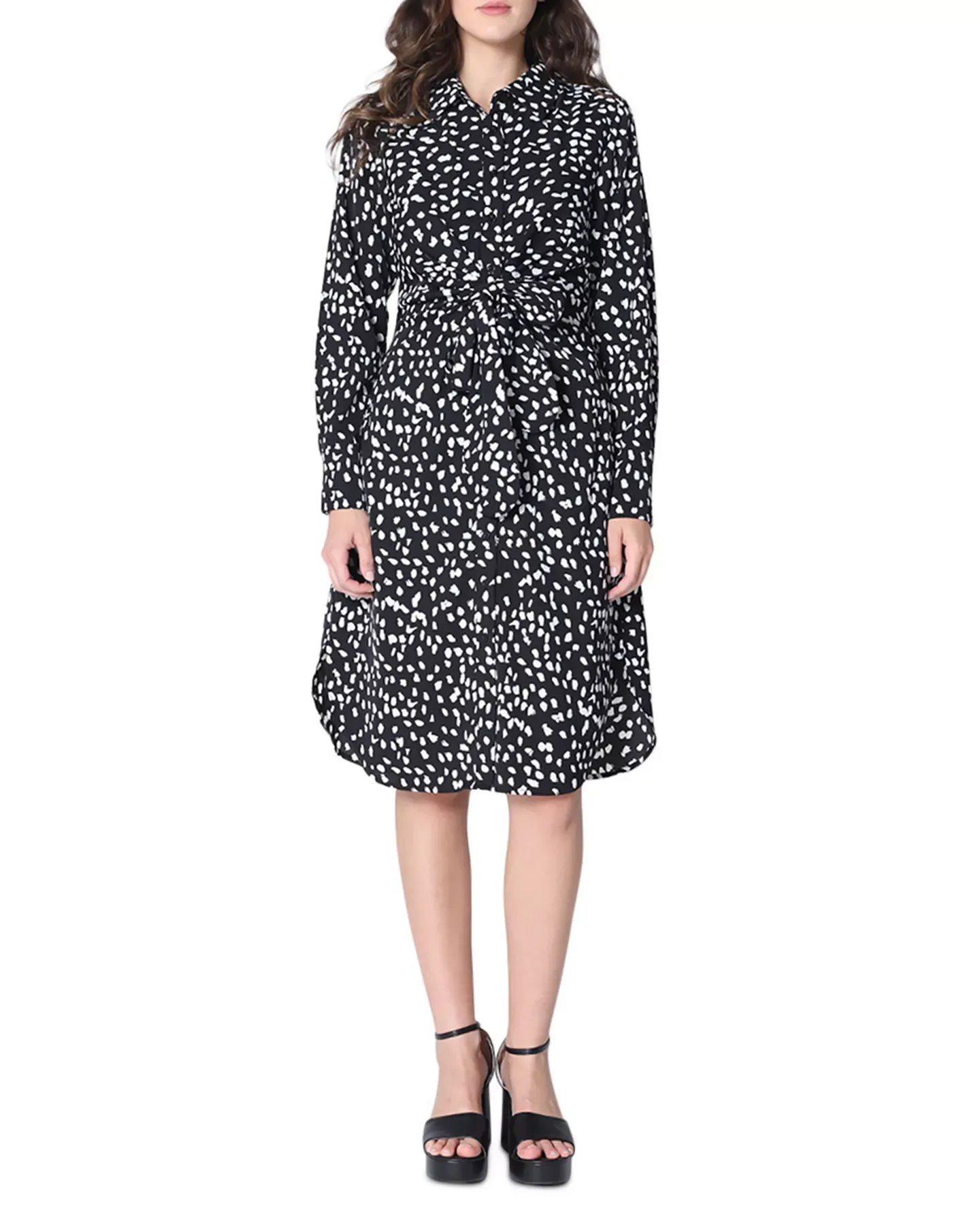 Gracia Women's Dress Sz L Tie Front Shirt