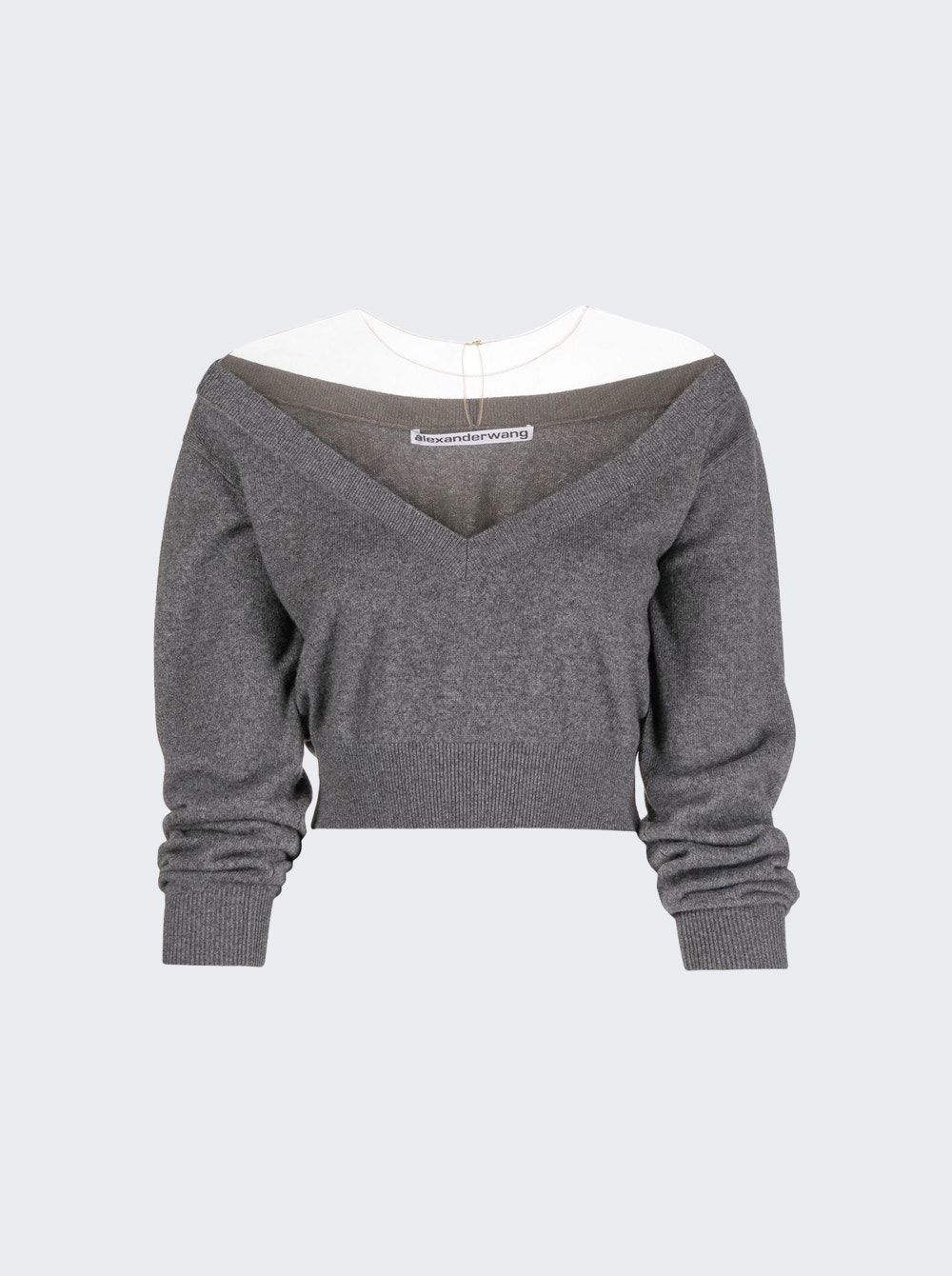 最前線の Women's Alexanderwang Top Neck V Cropped L Sz Sweater ニット+セーター