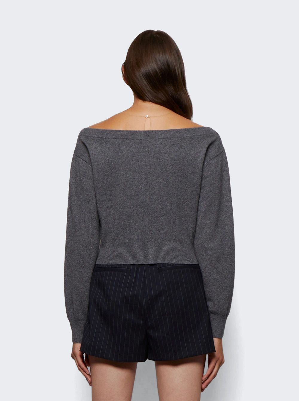 Alexanderwang Women's Top Sweater Sz L Cropped V Neck