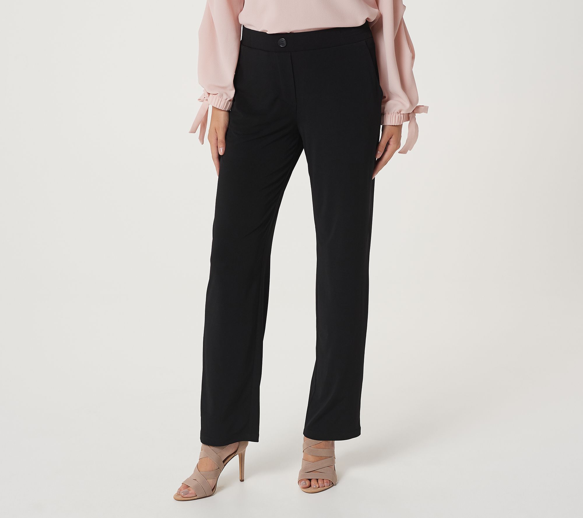 Susan Graver Women's Plus Sz Pants 3X Liquid Knit Pull-On Black A383192