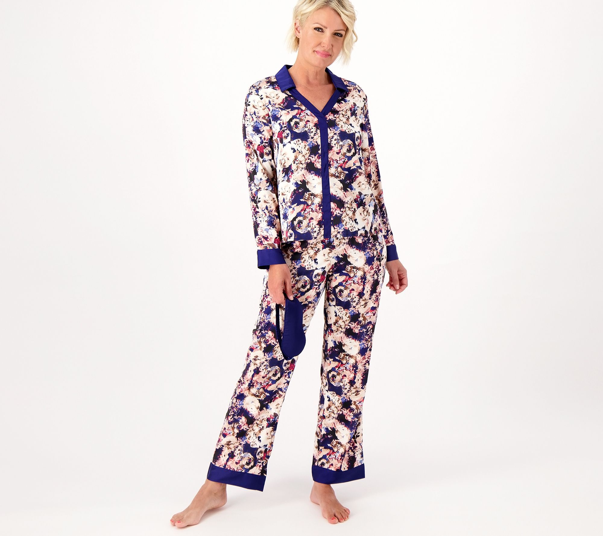 Breezies Women's Plus Sz Sleepwear 2X Breezie's Lounge Printed Blue A520885