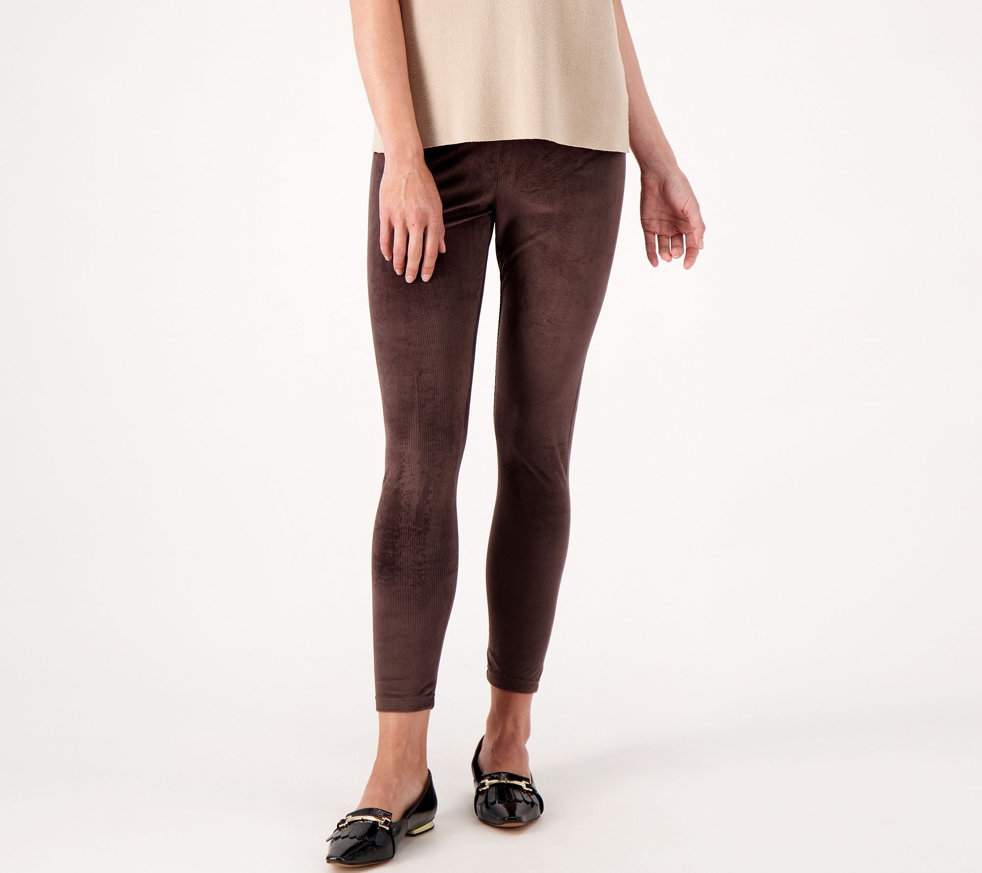 Women Control Women's Petite Pants P2XS No Side Seam Corduroy Brown A553659