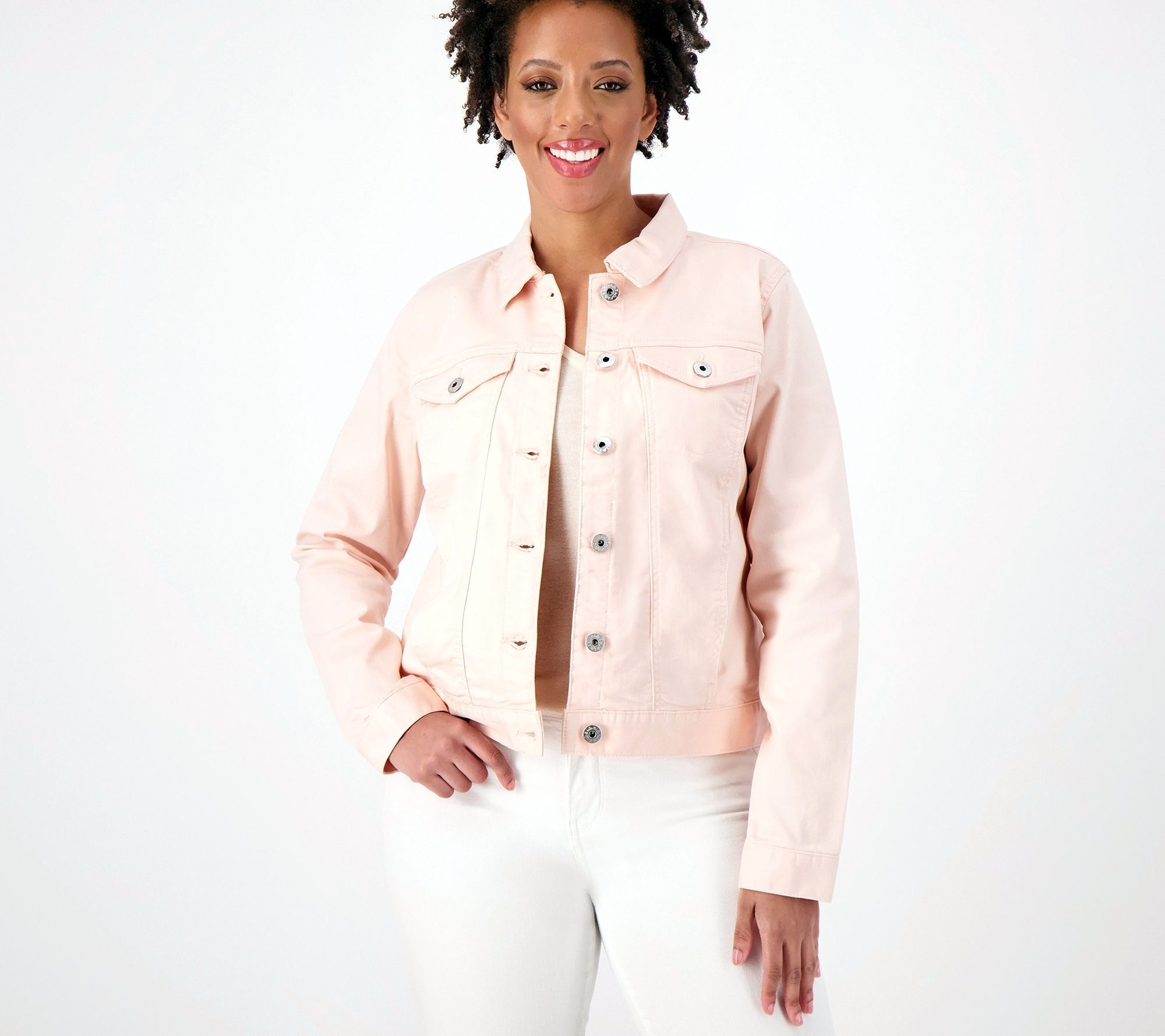 Belle by Kim Gravel Women's Jacket Sz L Classic Jean Pink A587917