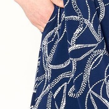 Susan Graver Women's Petite Dress PS Liquid Knit Fit & Flare Blue A596328