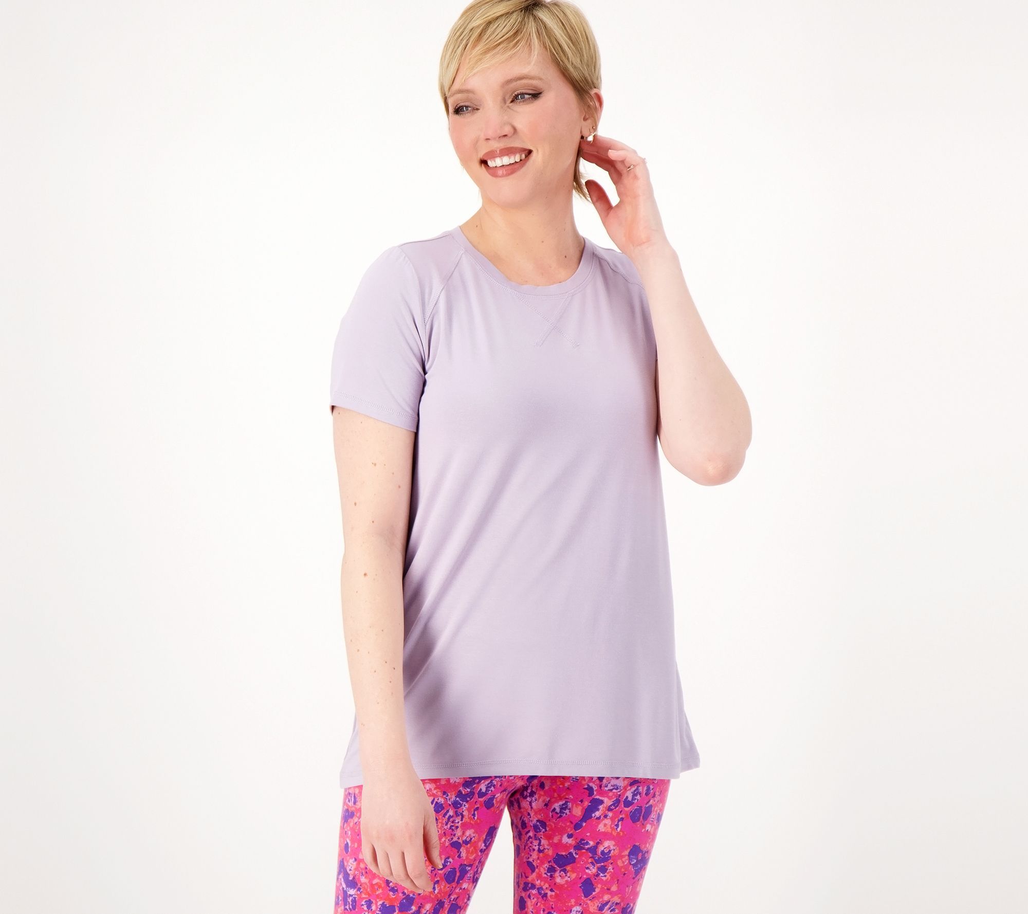 LOGO by Lori Goldstein Women's Top Plus Sz 2X Rayon made from Purple A598797