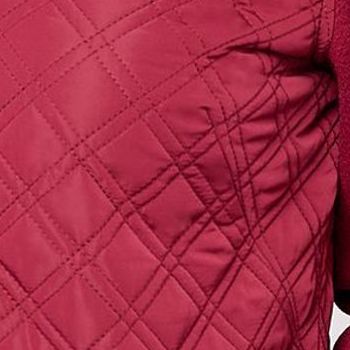 Isaac Mizrahi Live! Women's Jacket Sz XL Estate Mixed Media Quilted Red A606742